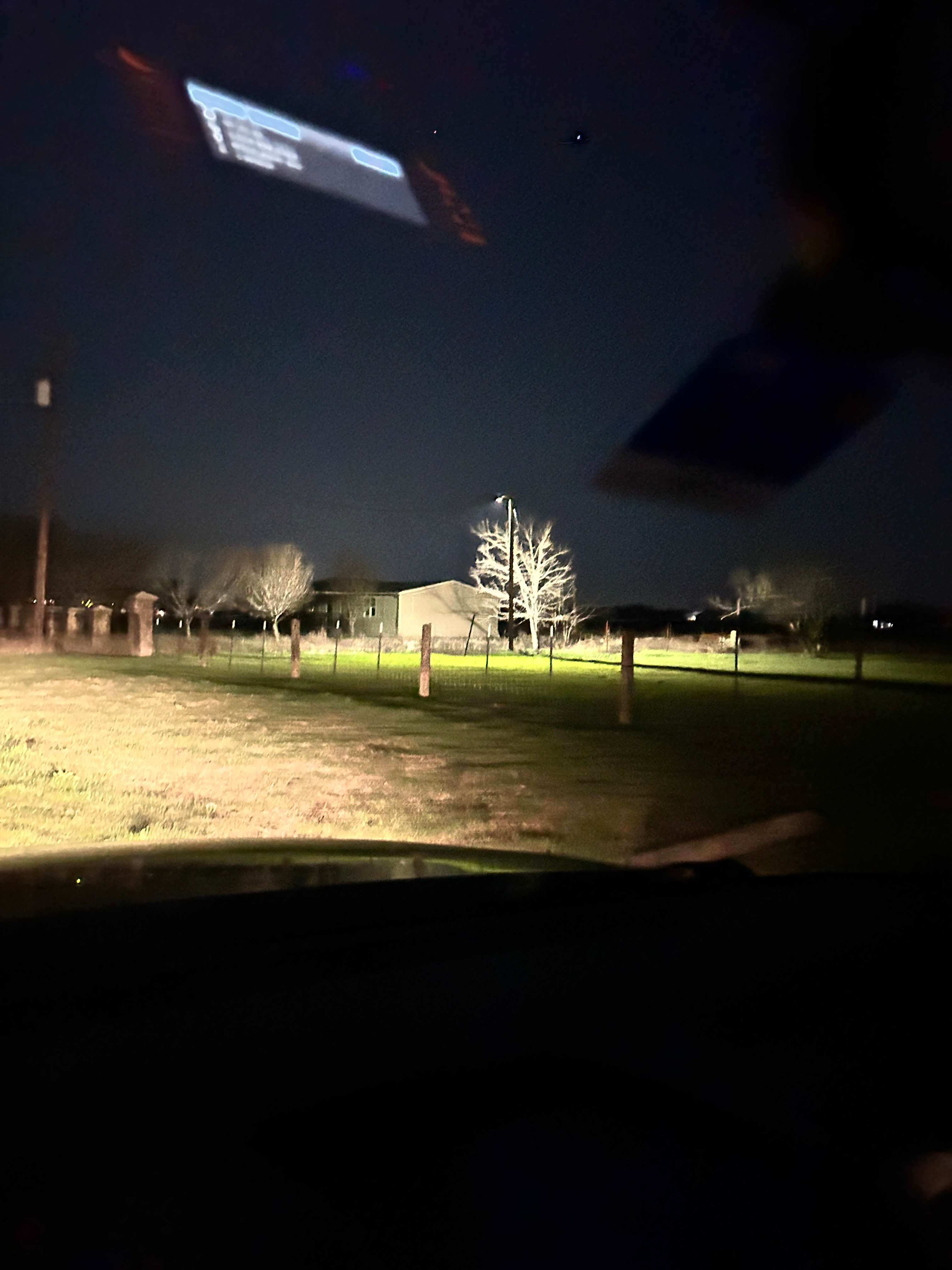 Big night light front right  corner of the property. 