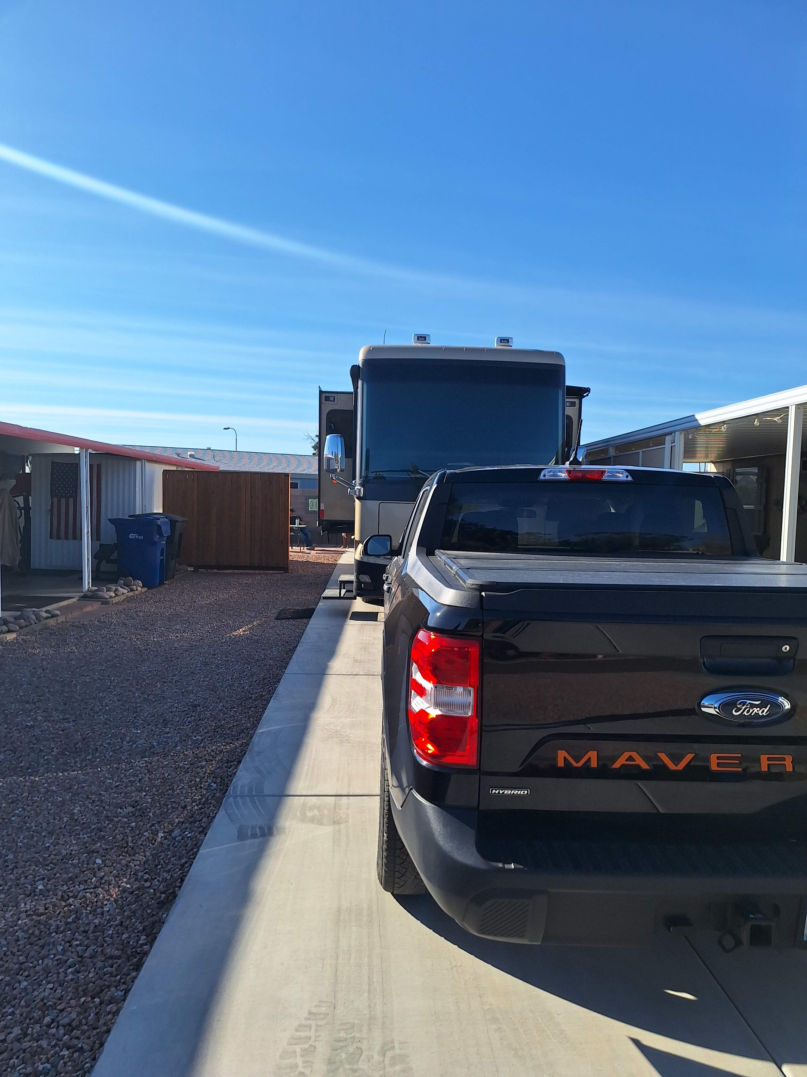 Very clean and nice and long rv pad, our motorhome is 43ft,feet perfect 