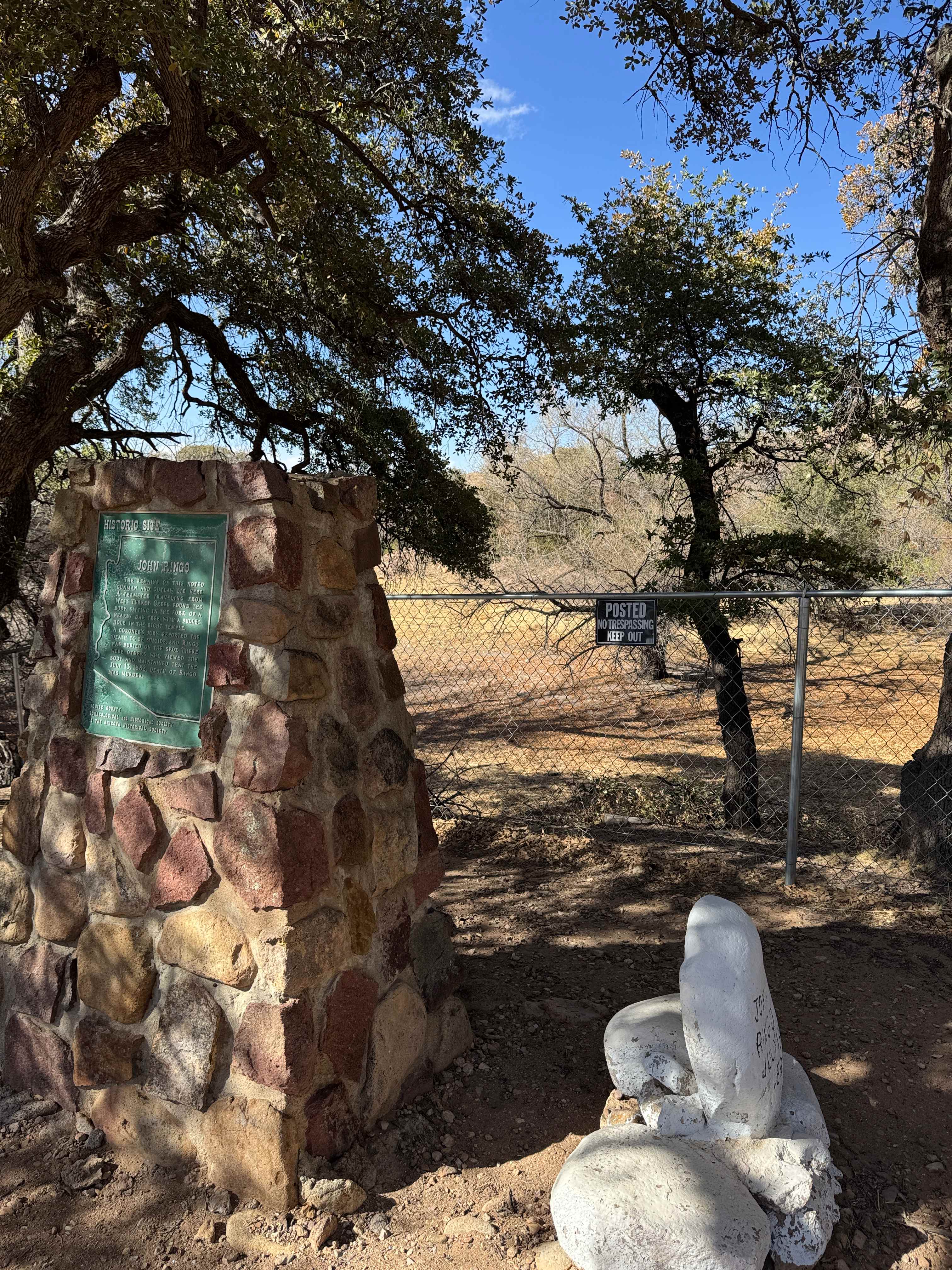Johnny Ringo Gravesite nearby 