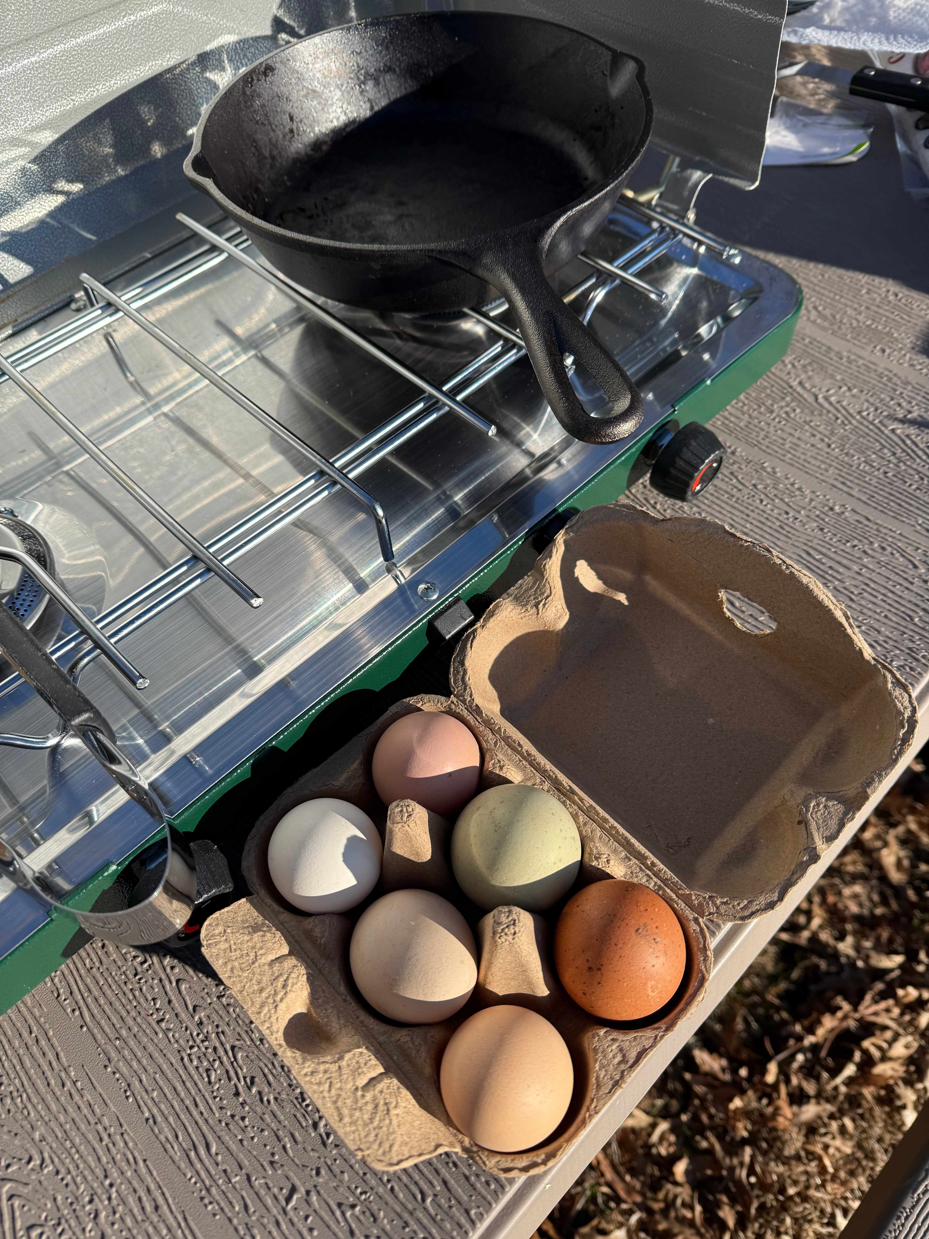 Fresh farm eggs for breakfast 😋