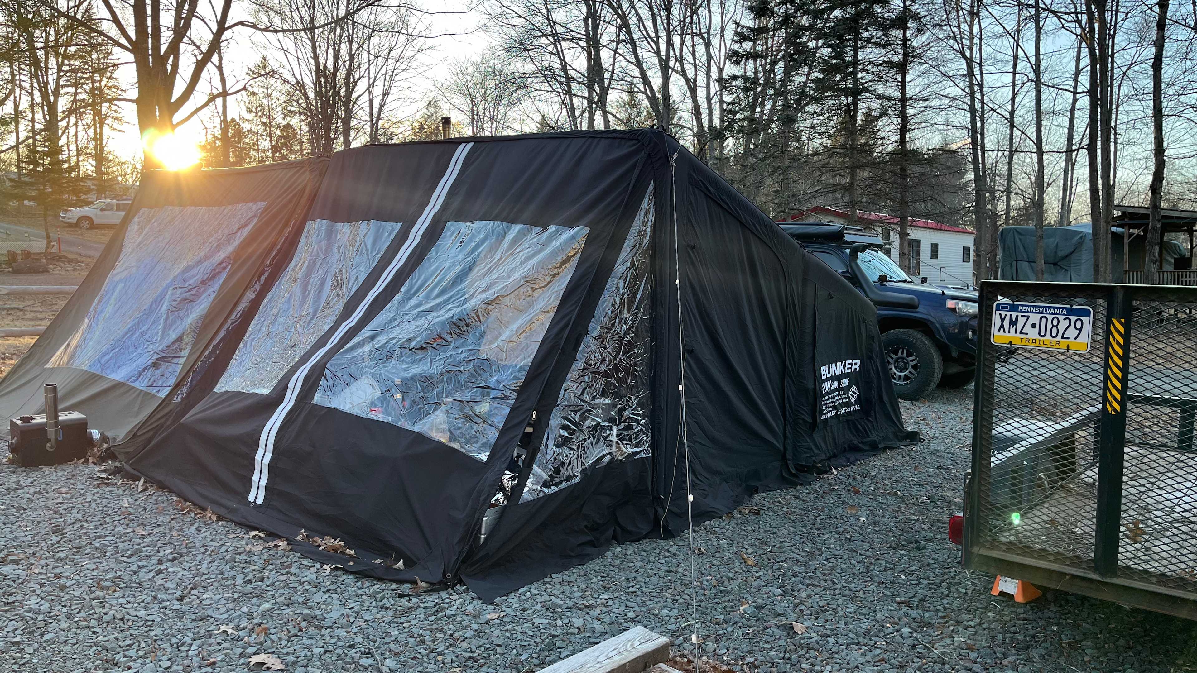 Winter tent camping. Best to have a marine toilet for tent camping. 