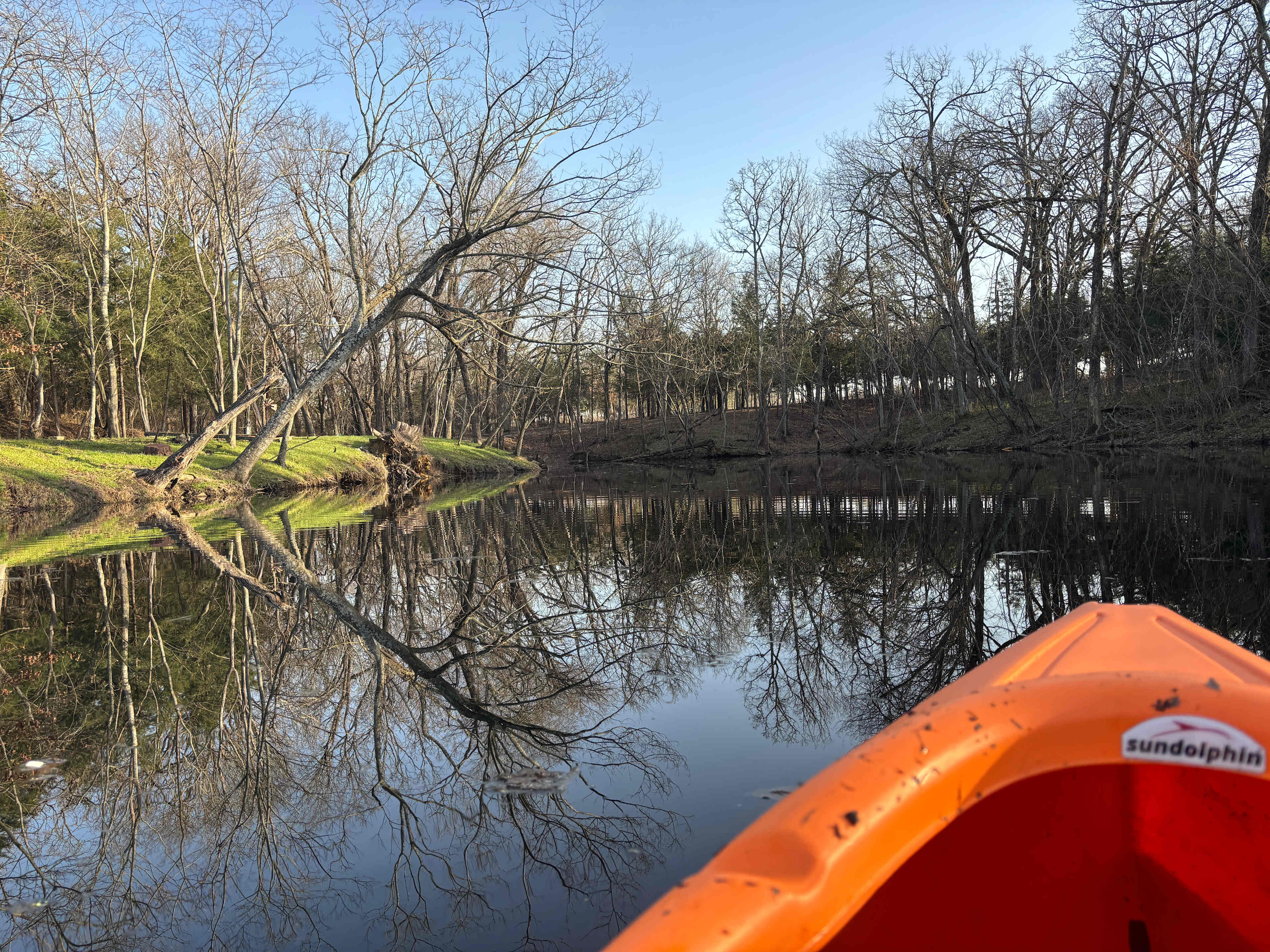 Beautiful evening on the pond in a kayak provided