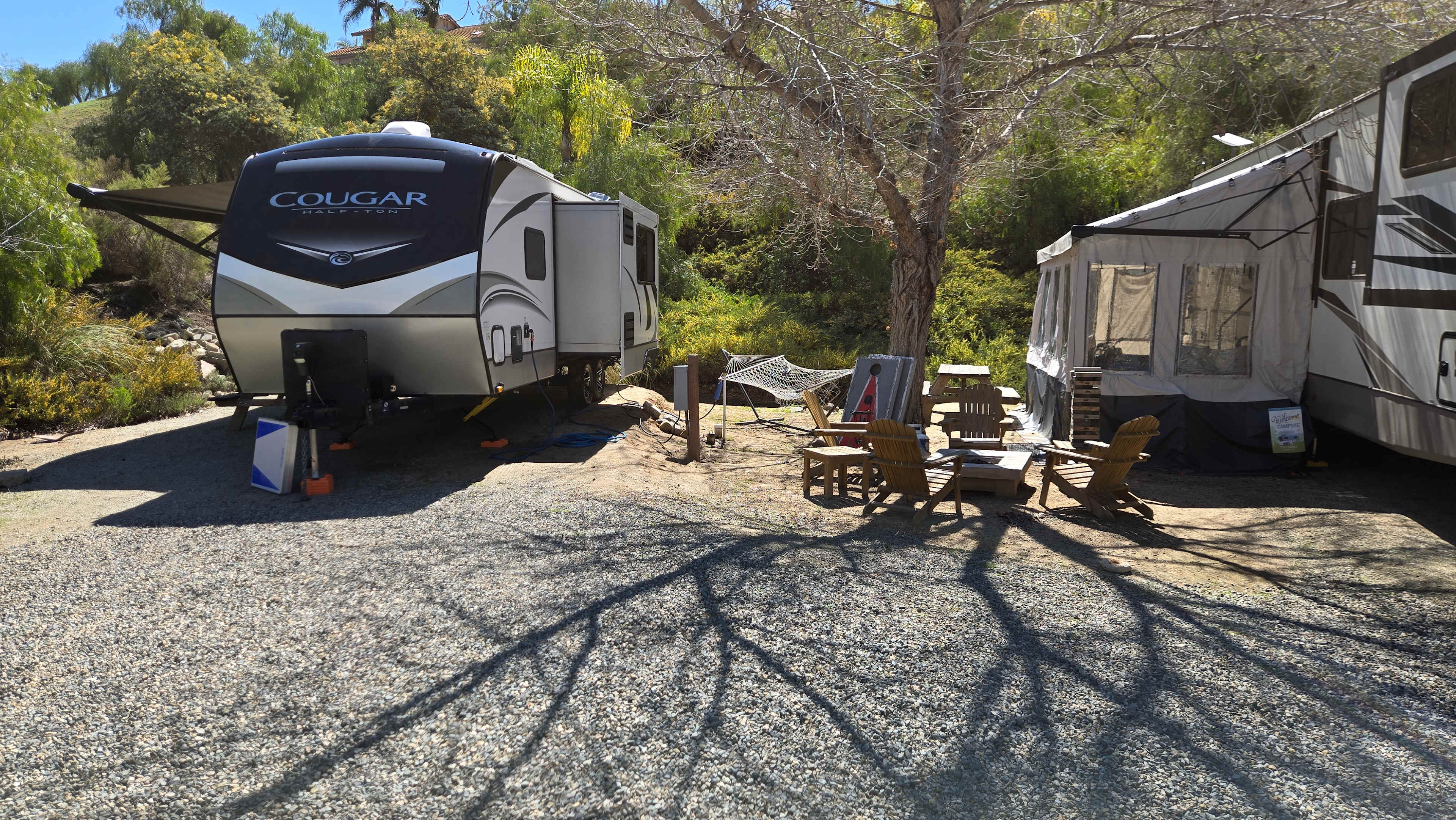 Common area between two sites.