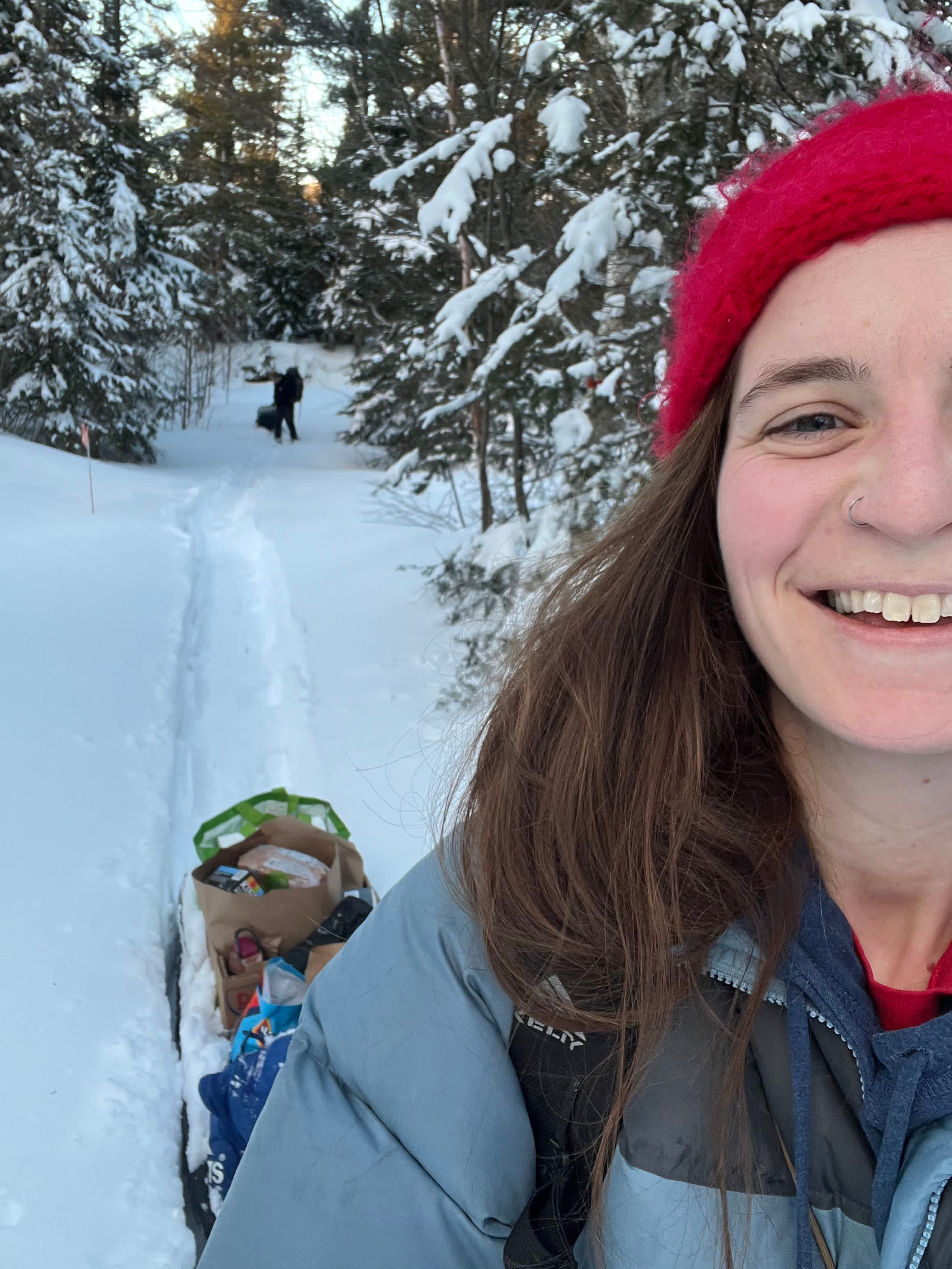 Blazing a trail on the way in.