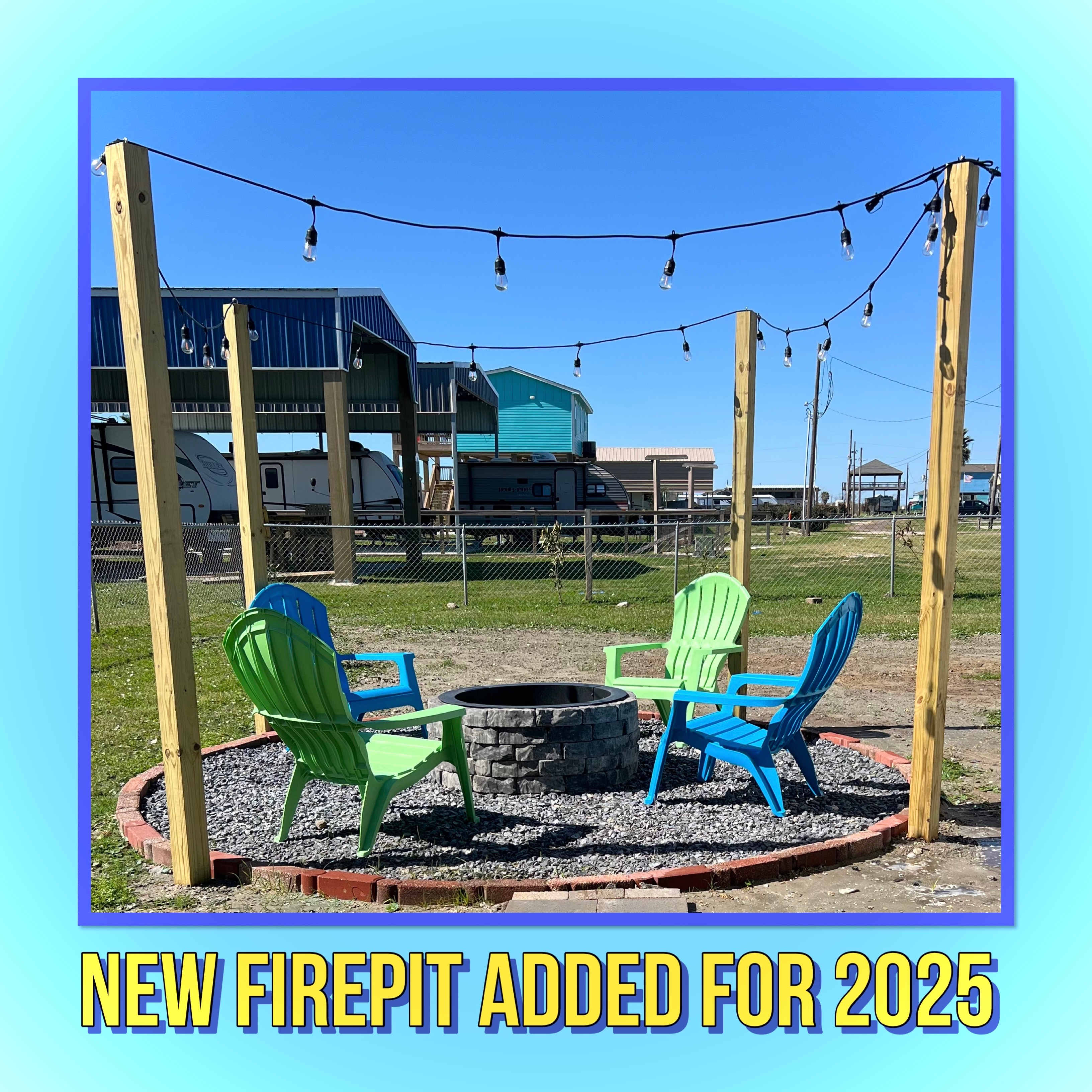New firepit area added to the backyard.  