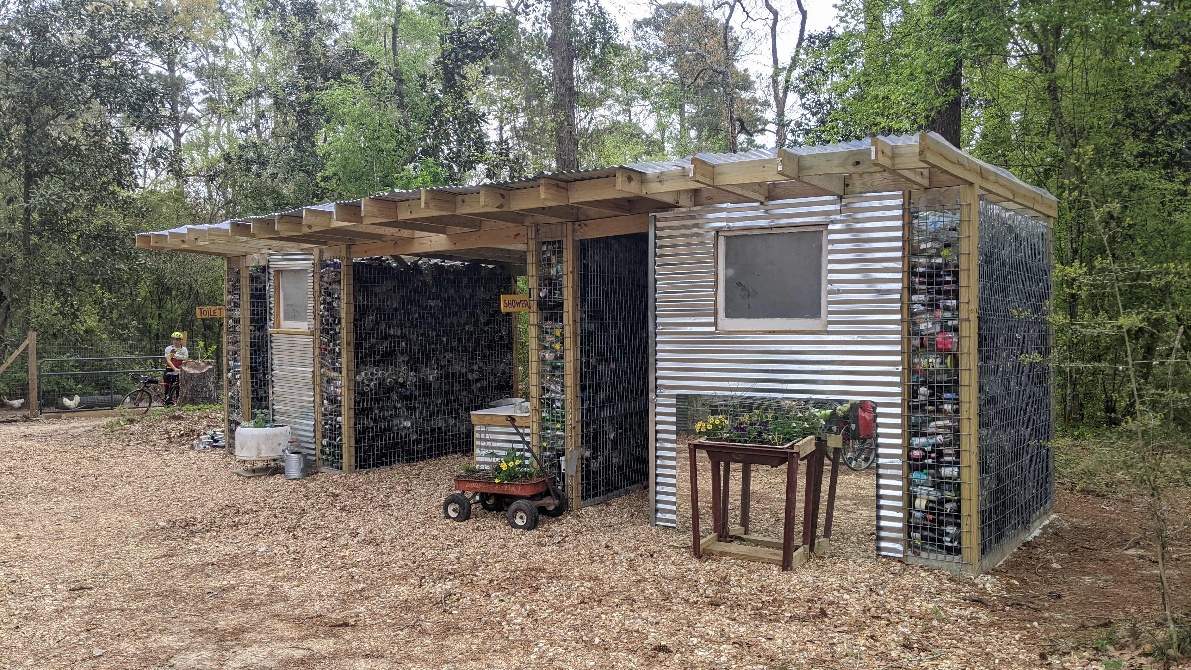 New shower and compost toilet