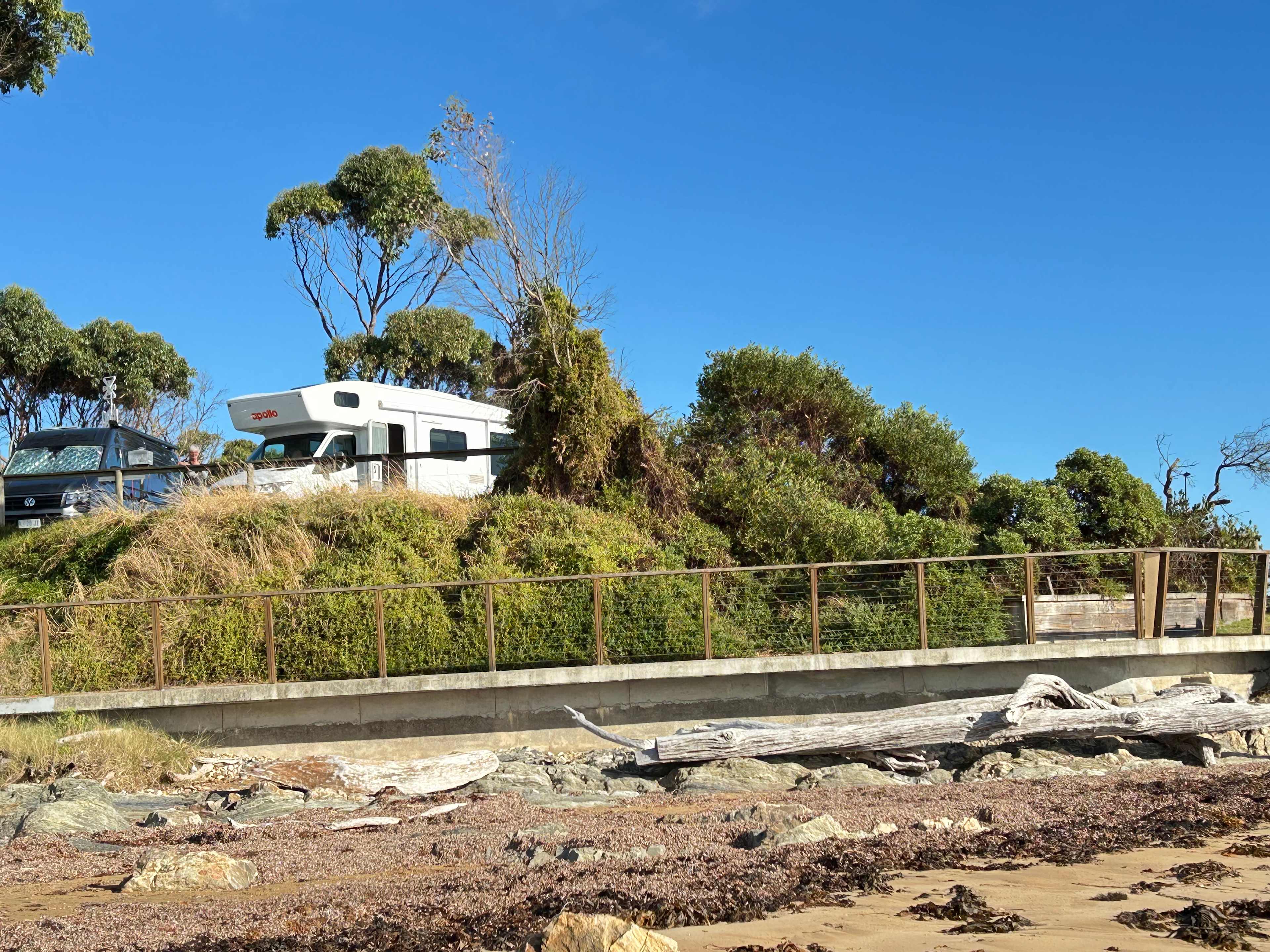 RV on the cliff