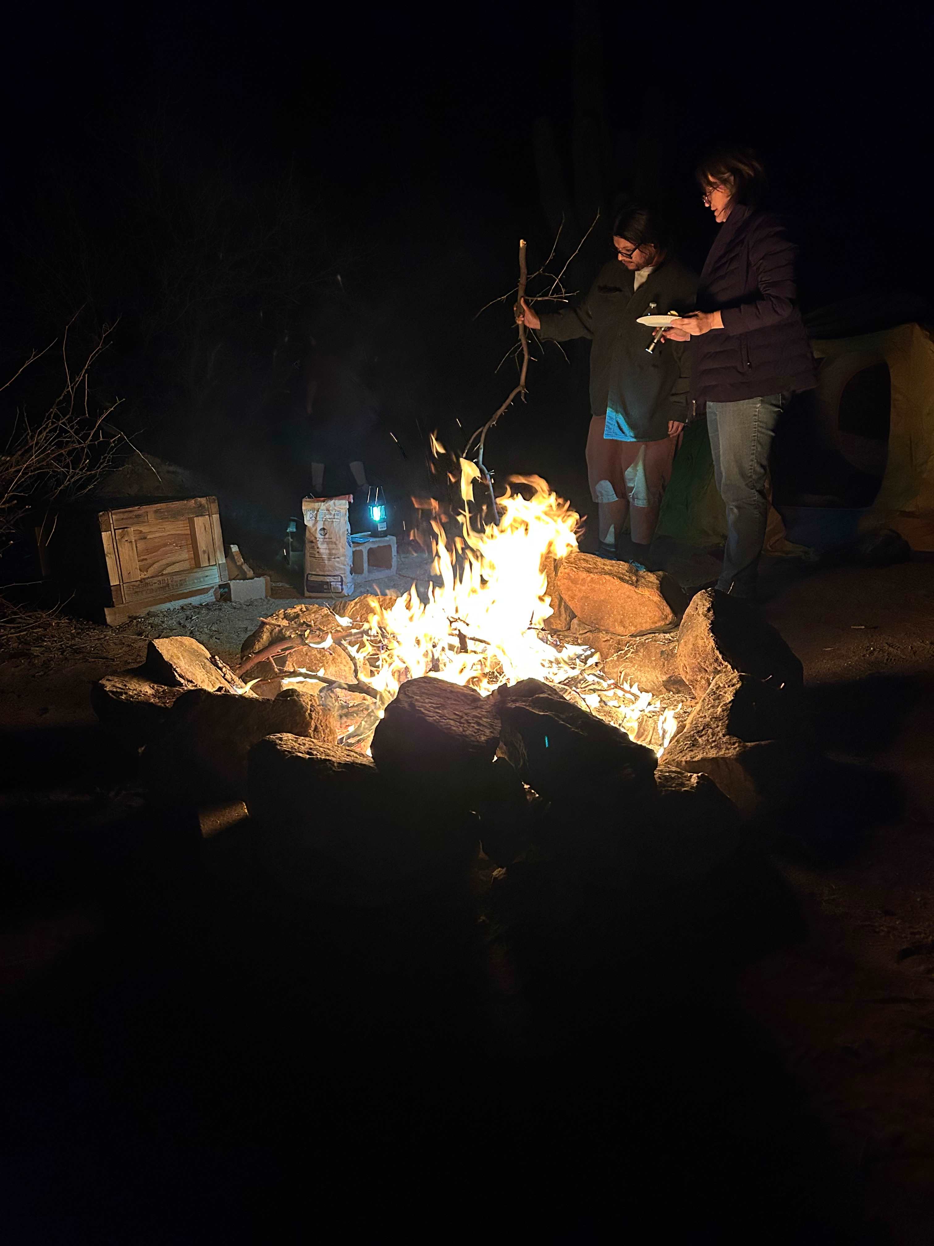 In laws enjoying the fire