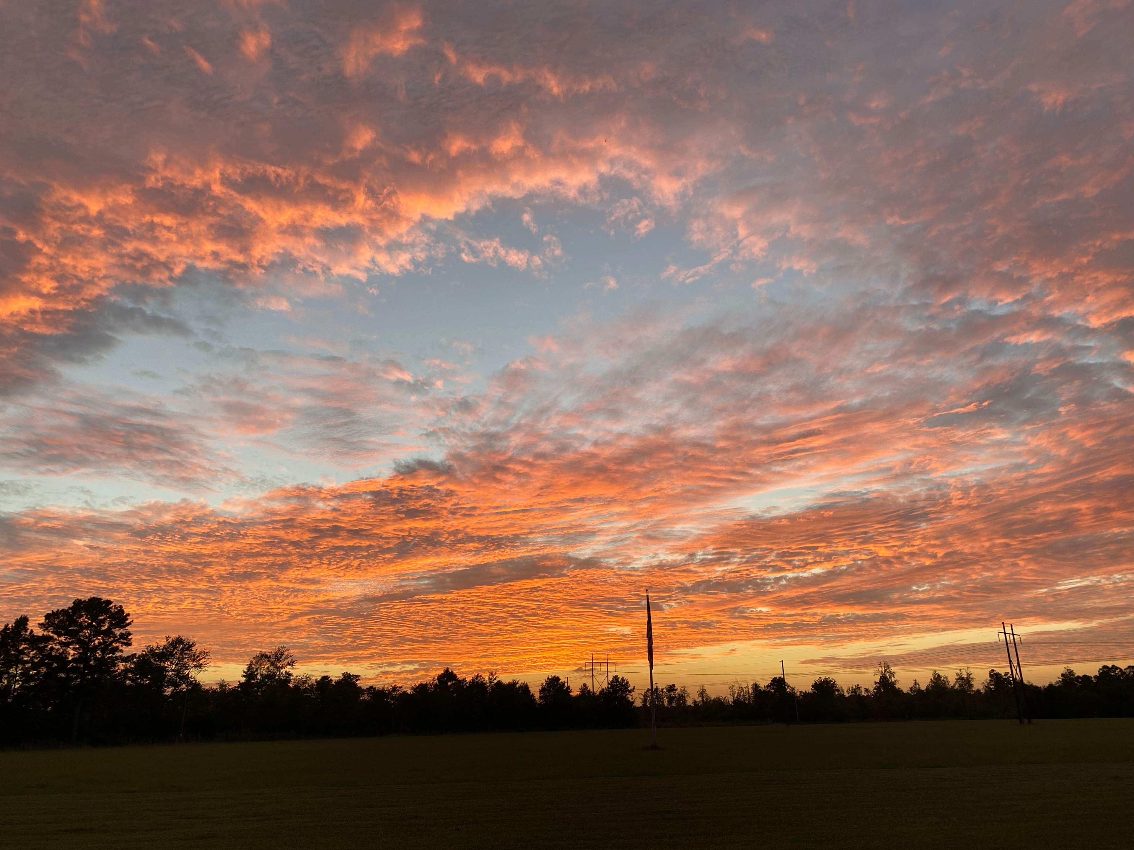 Beautiful sunset across the pasture