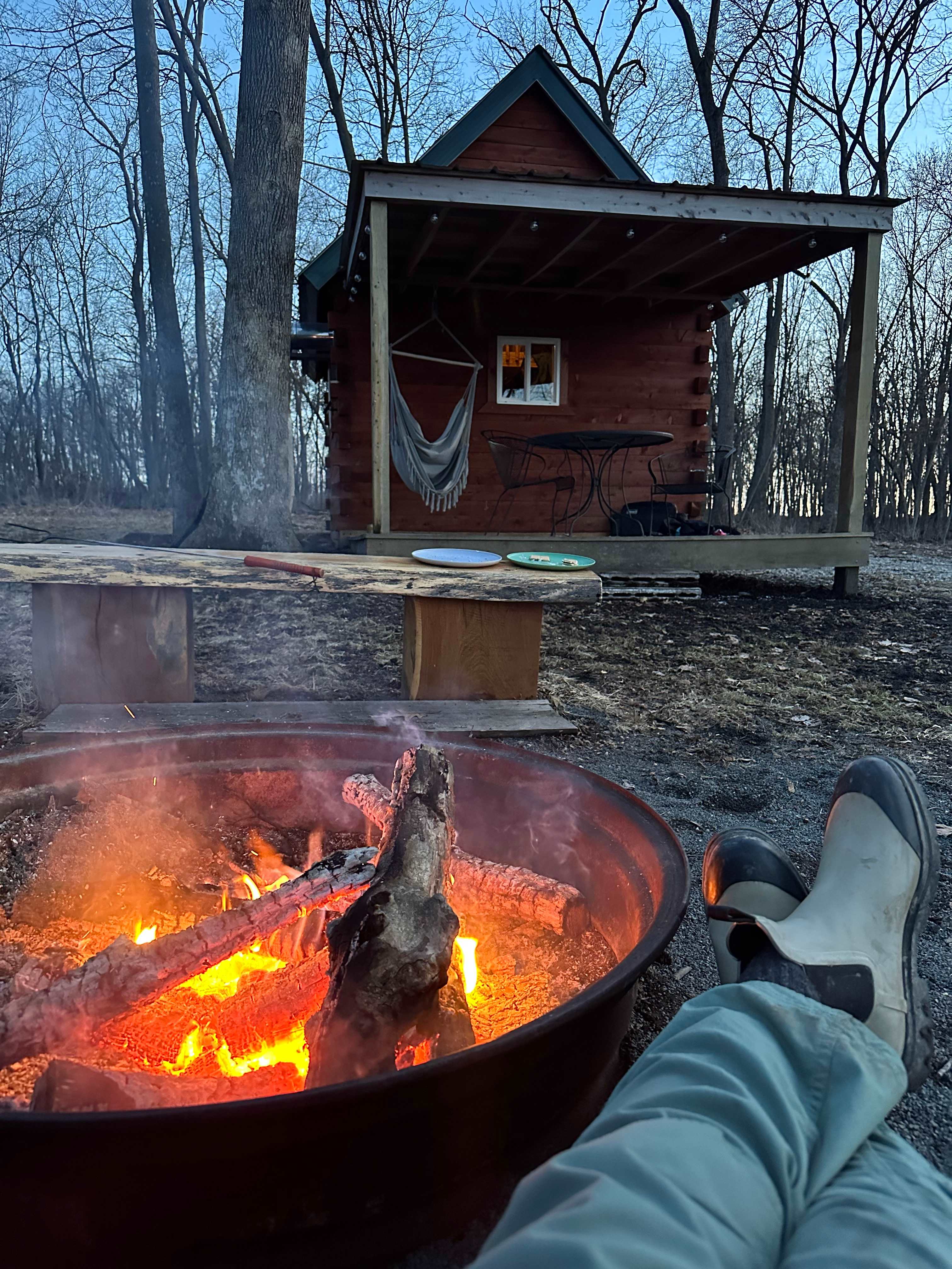Relaxing at the fire