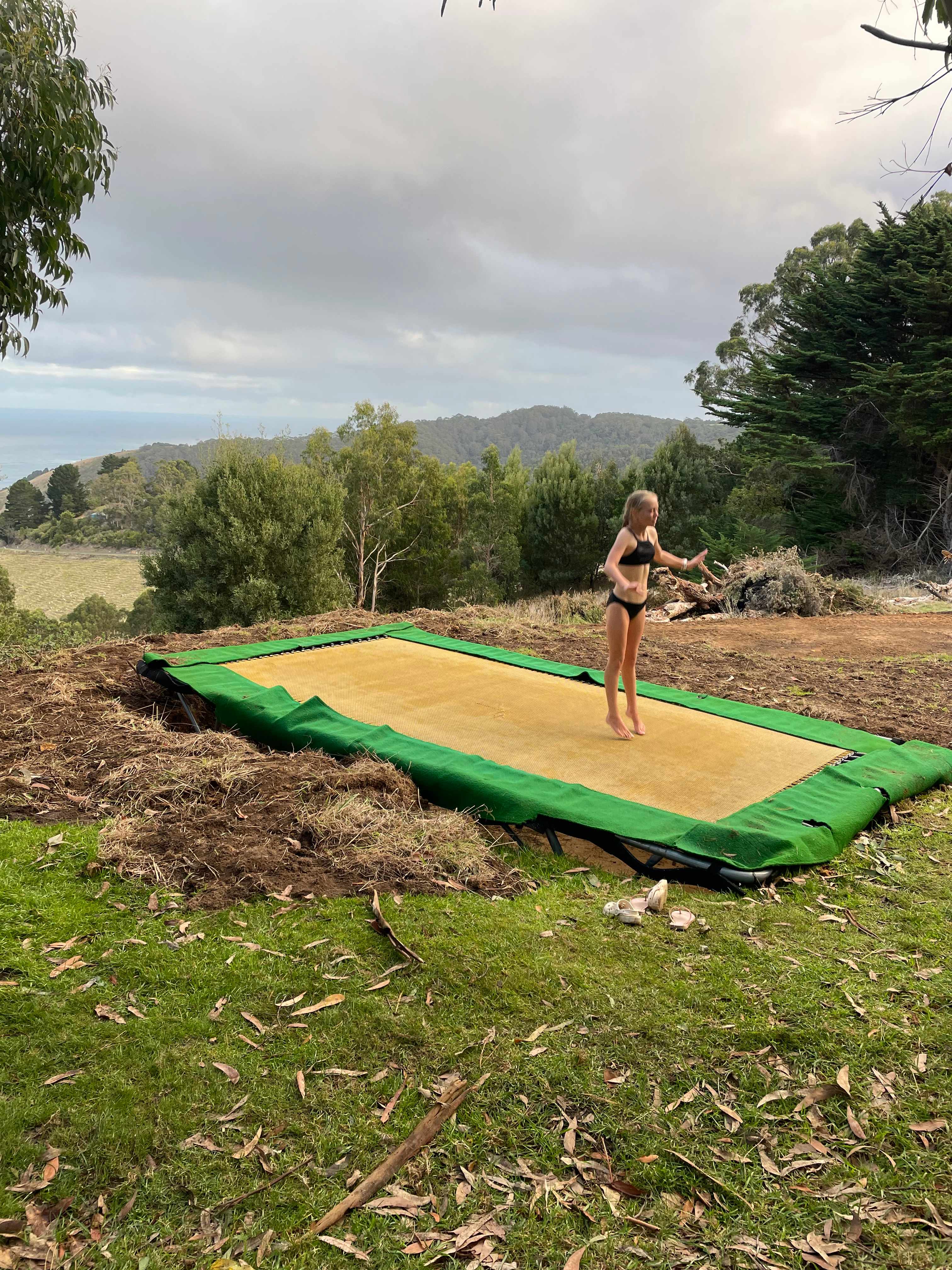 Enjoying the trampoline. 