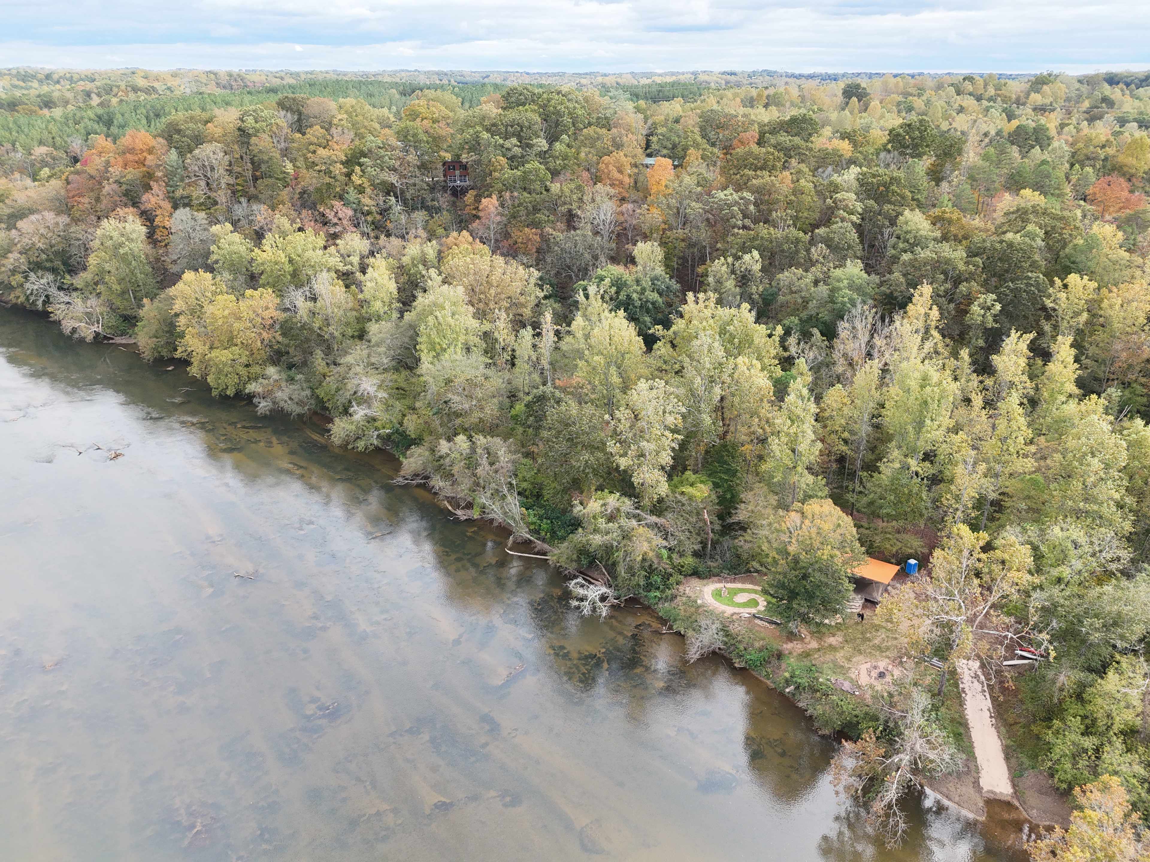 overview of camp from river