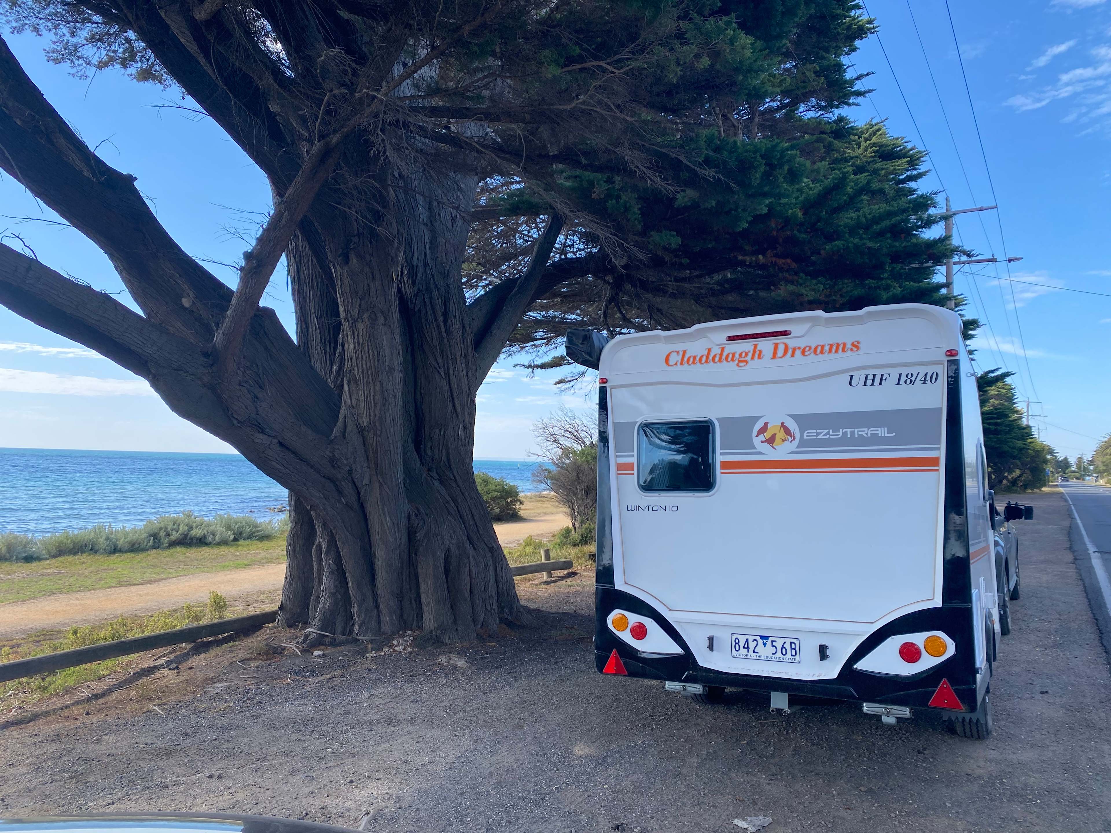 just down the path from the property