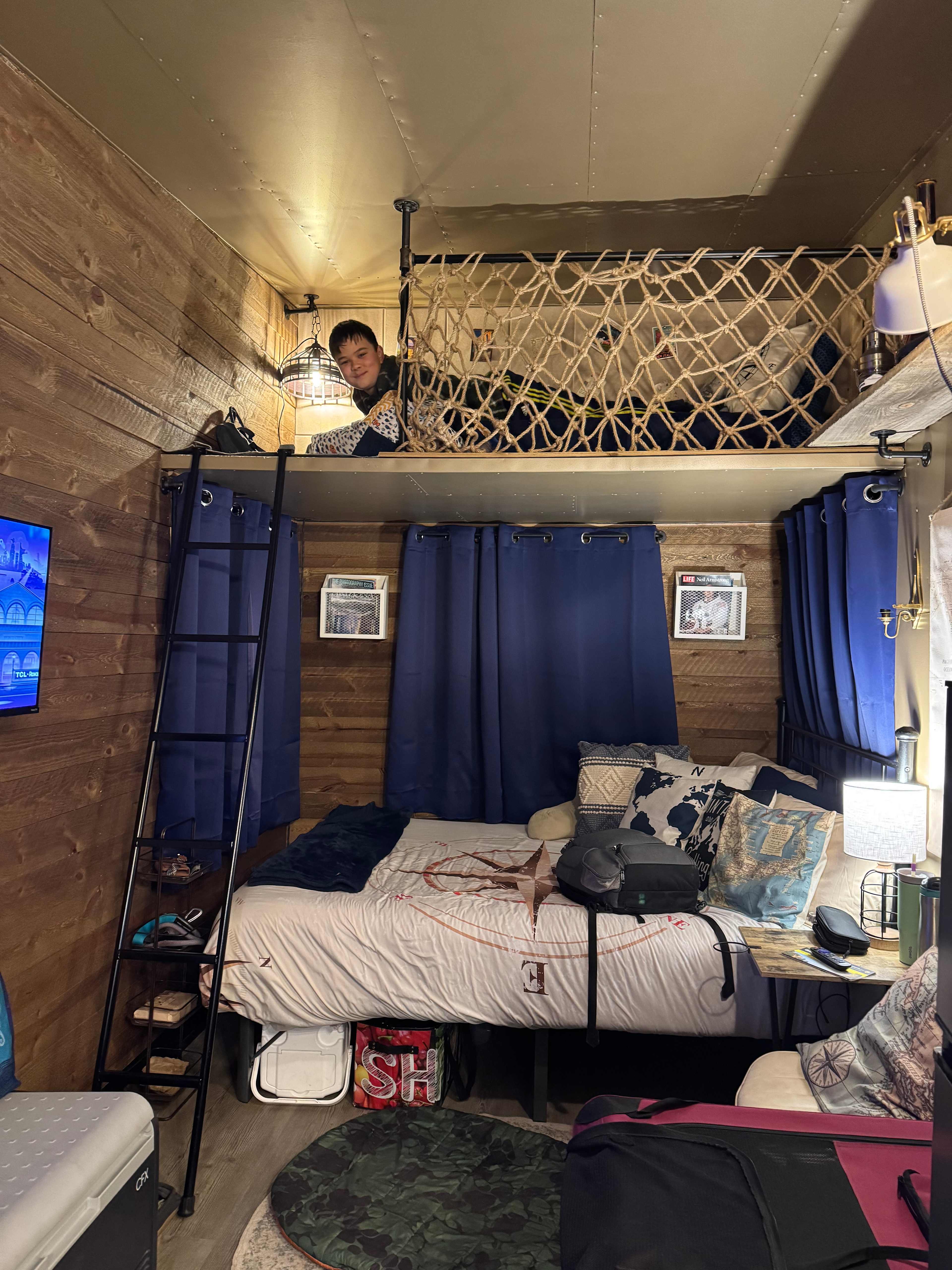 Loft bed was perfect for the crazy teen who wanted some space.