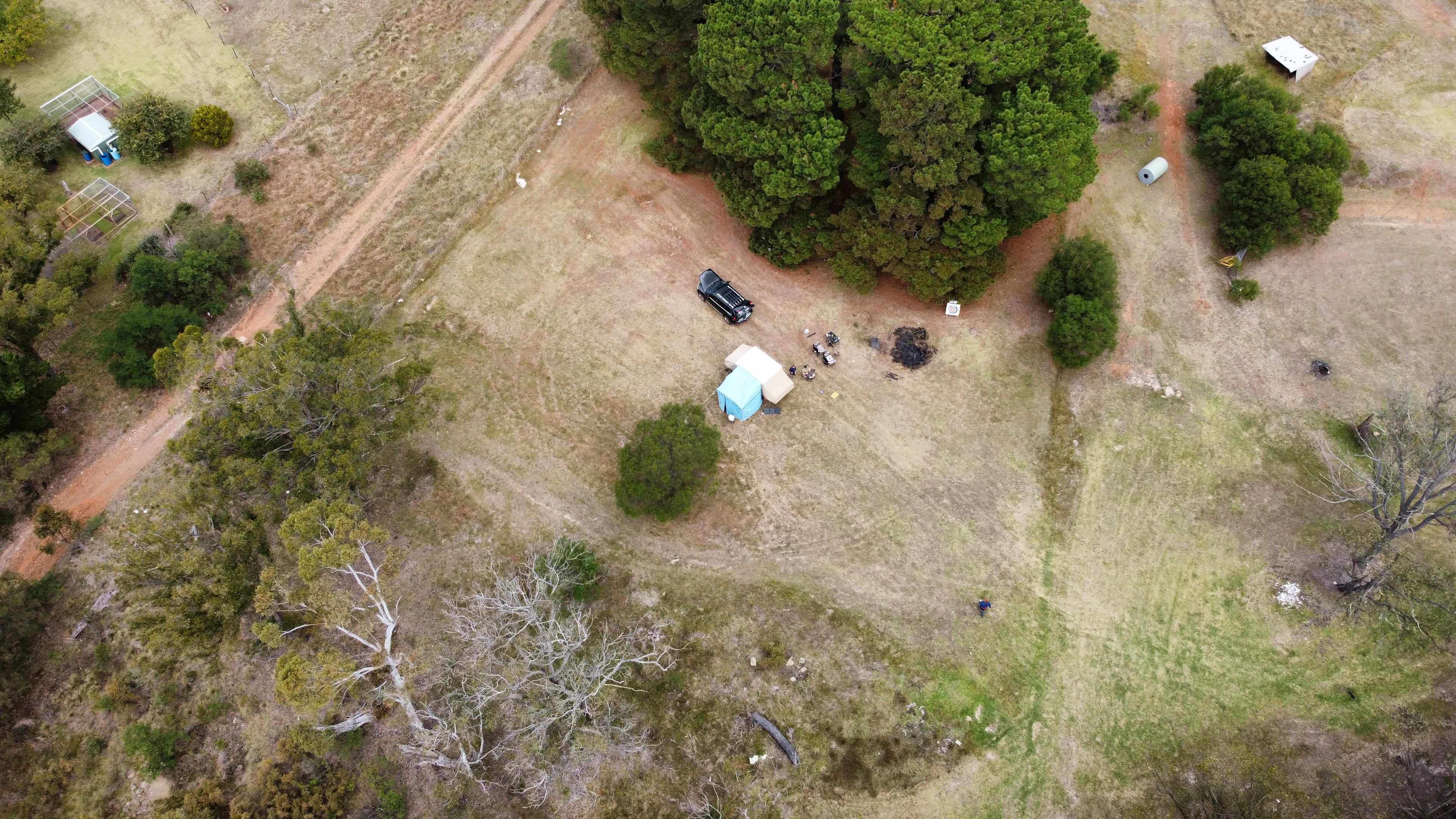 Aerial shot of the camp