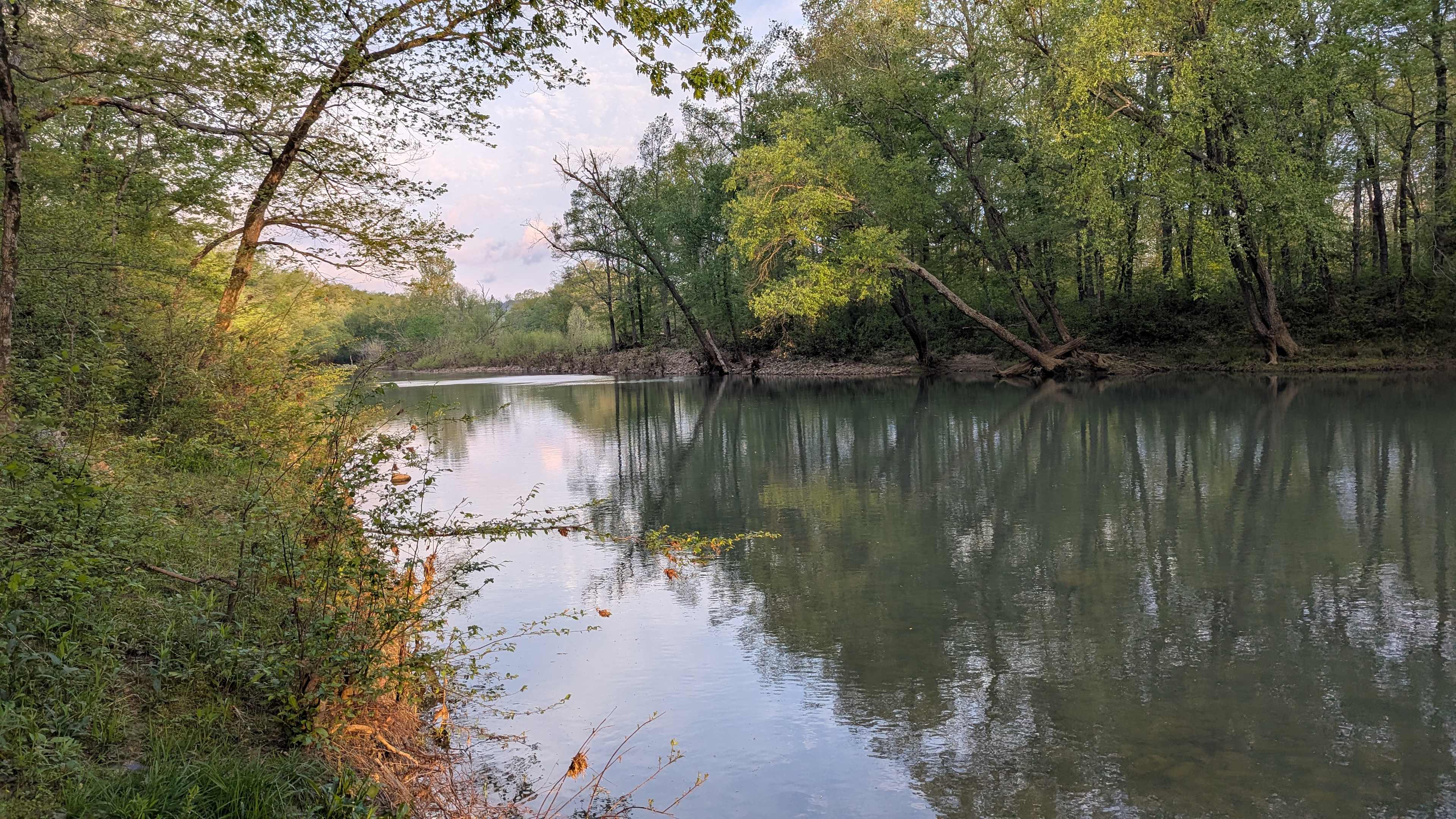 River behind shelter