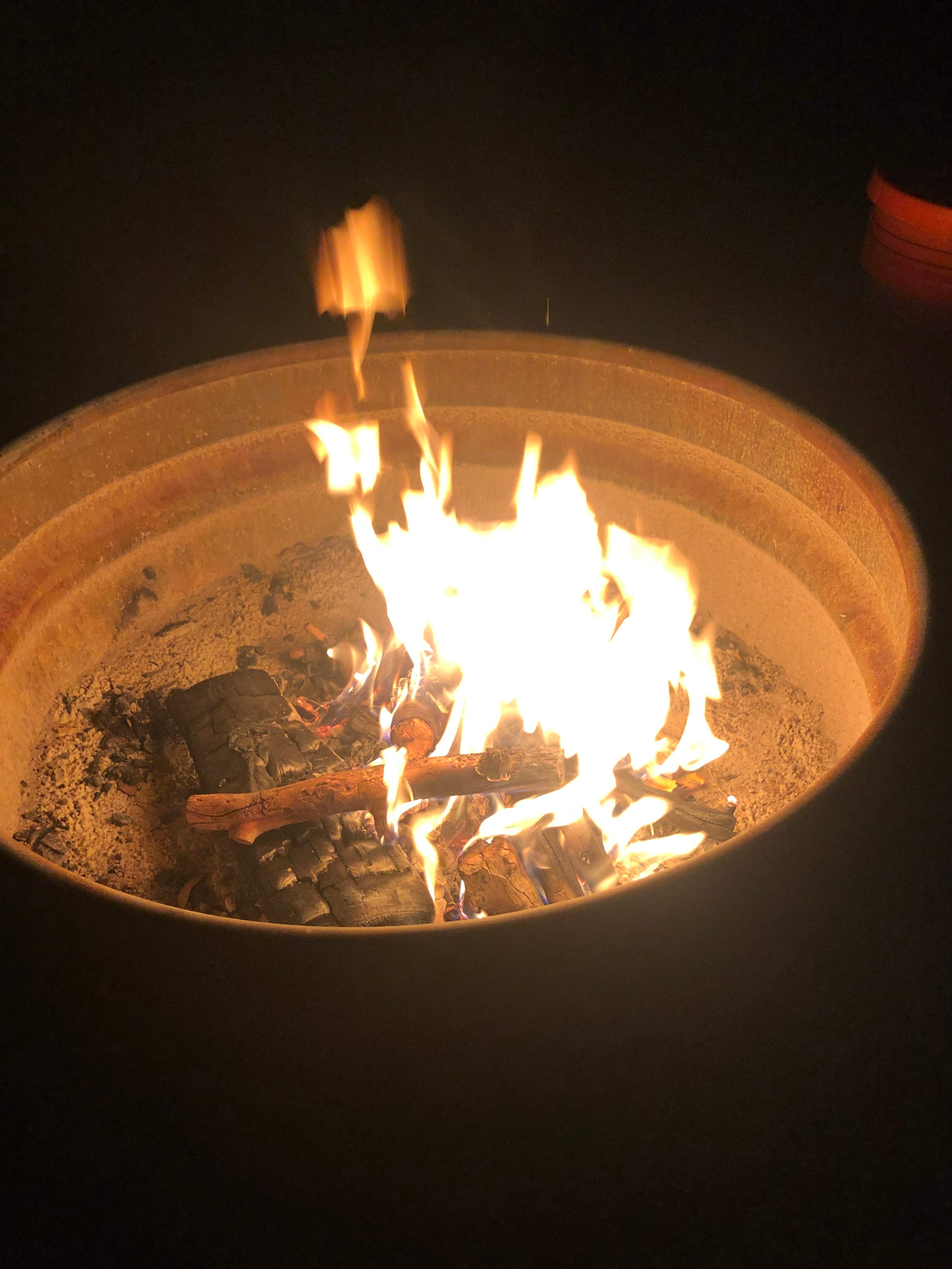 Cozy fire at my camp spot. 