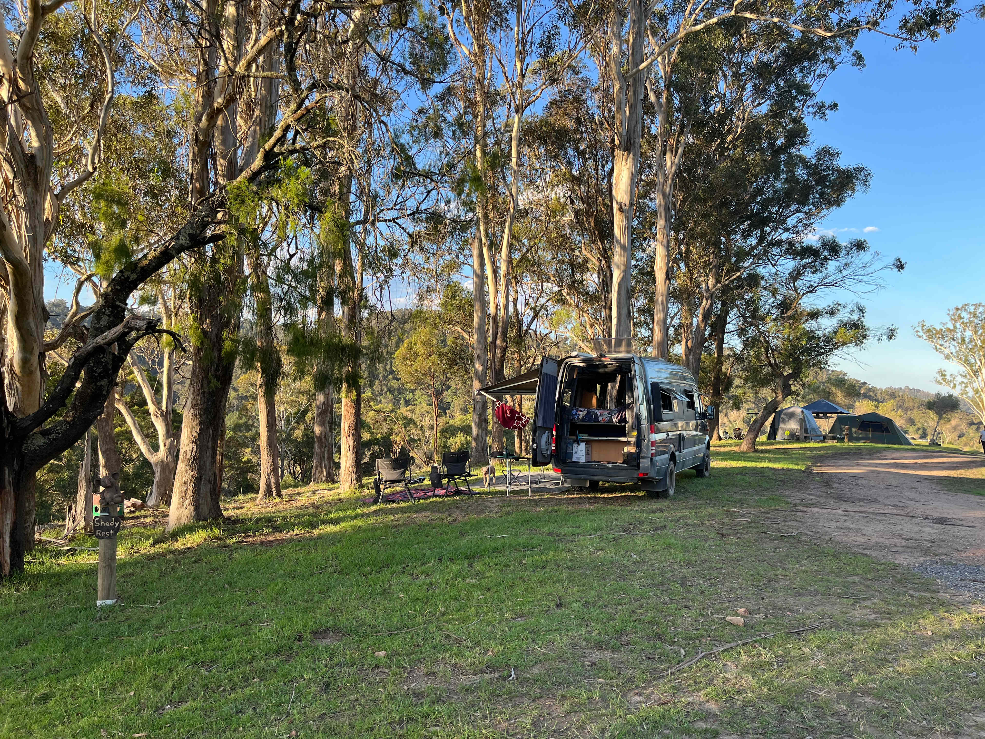 Shady Rest site off the access track to sites
