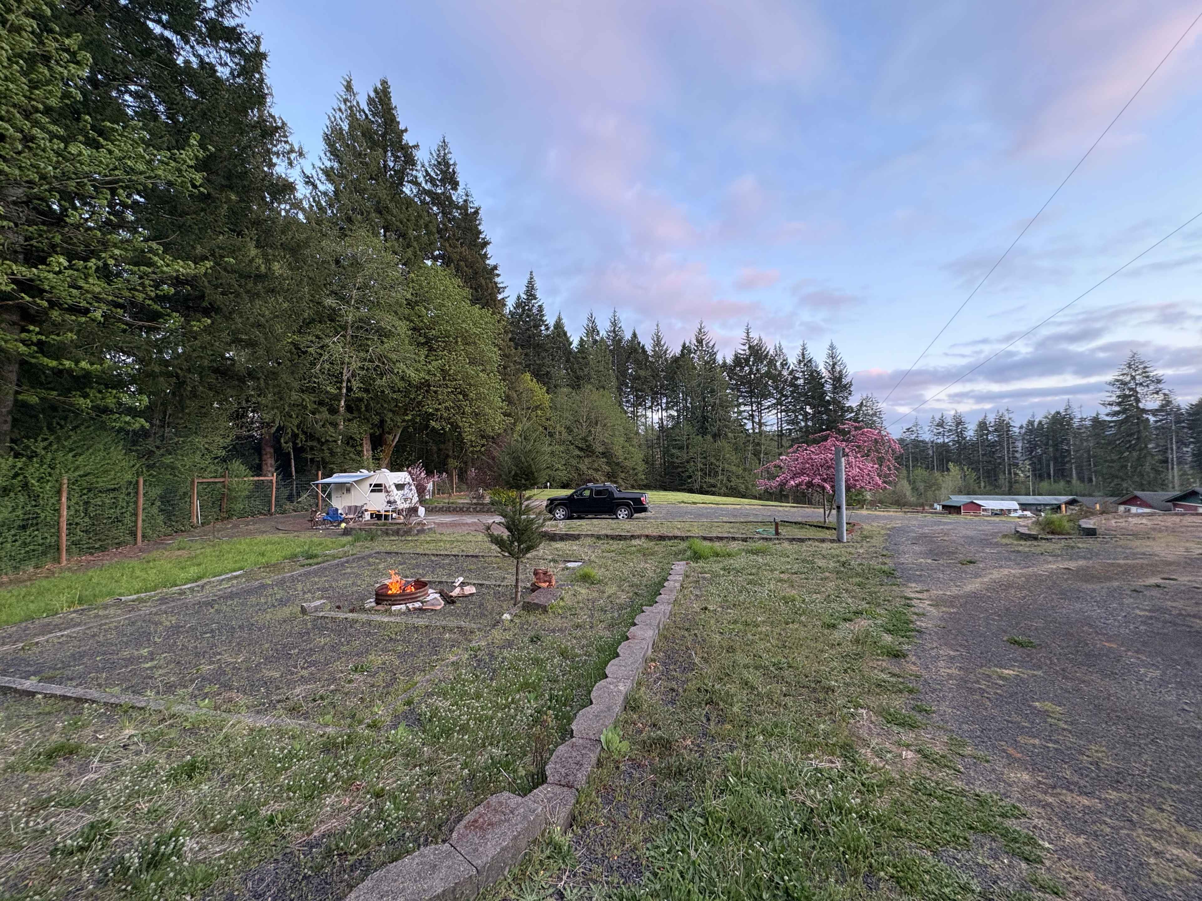 View from the barn. RV spot 1 w/ full hookups