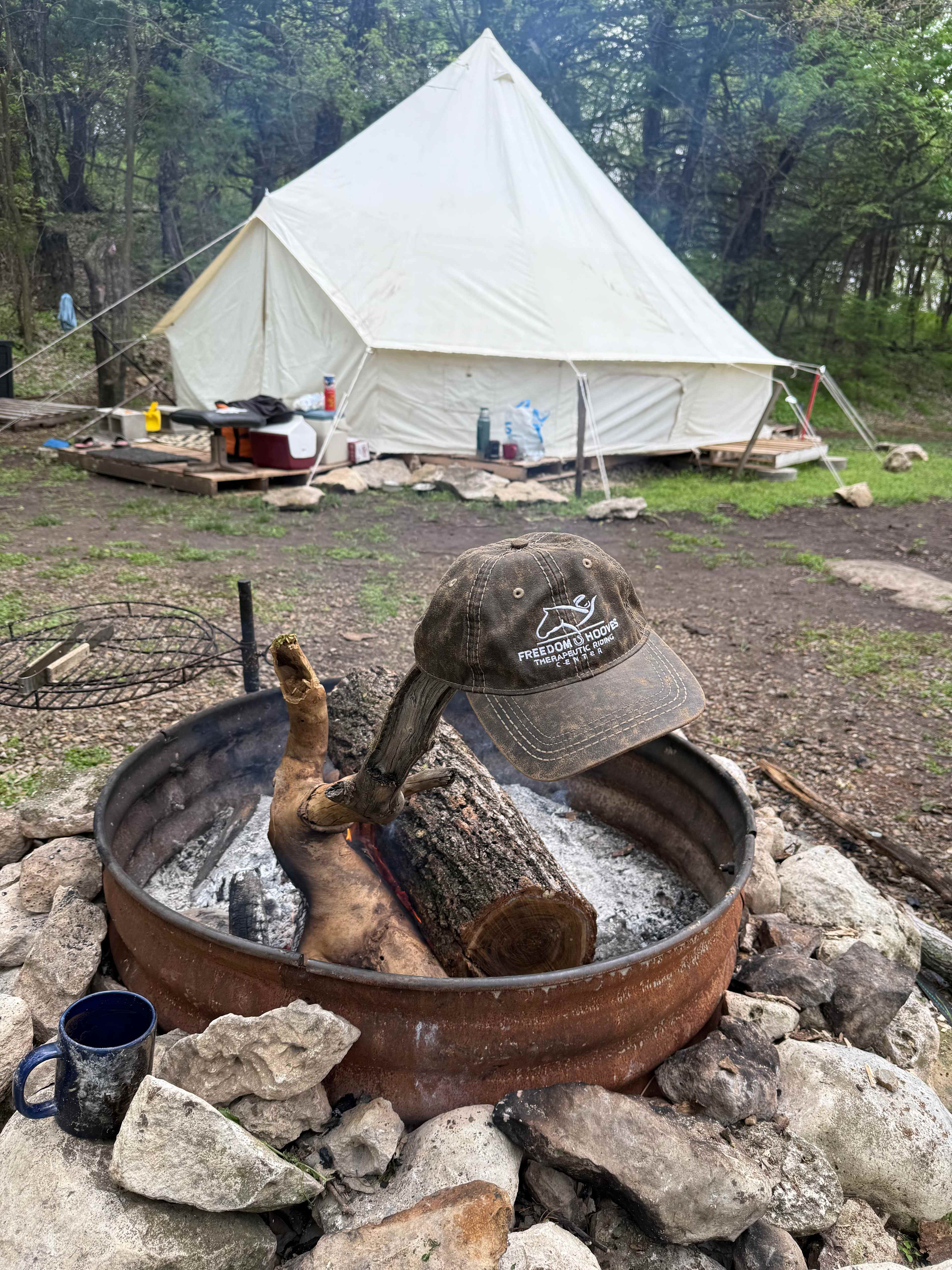 The Yurt is very roomy and would be good for a small scout group. Small heater is the storage box just outside the Yurt for the colder night (50 degrees it stayed comfortable). Texting is hit and miss but who cares!! The site is low and not affected by wind.