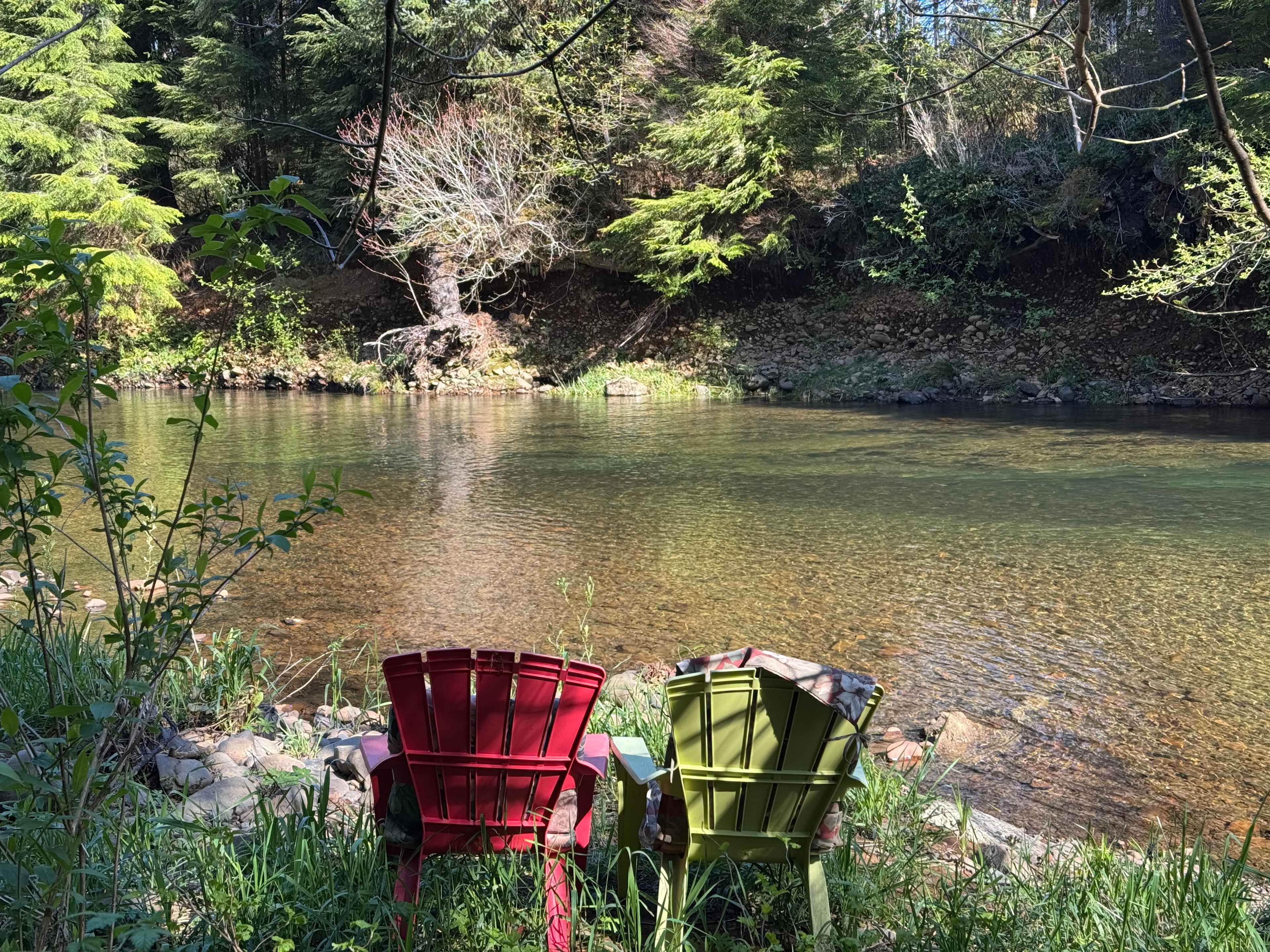 Soapstone run on the Necanicum River a few steps from the RV site.