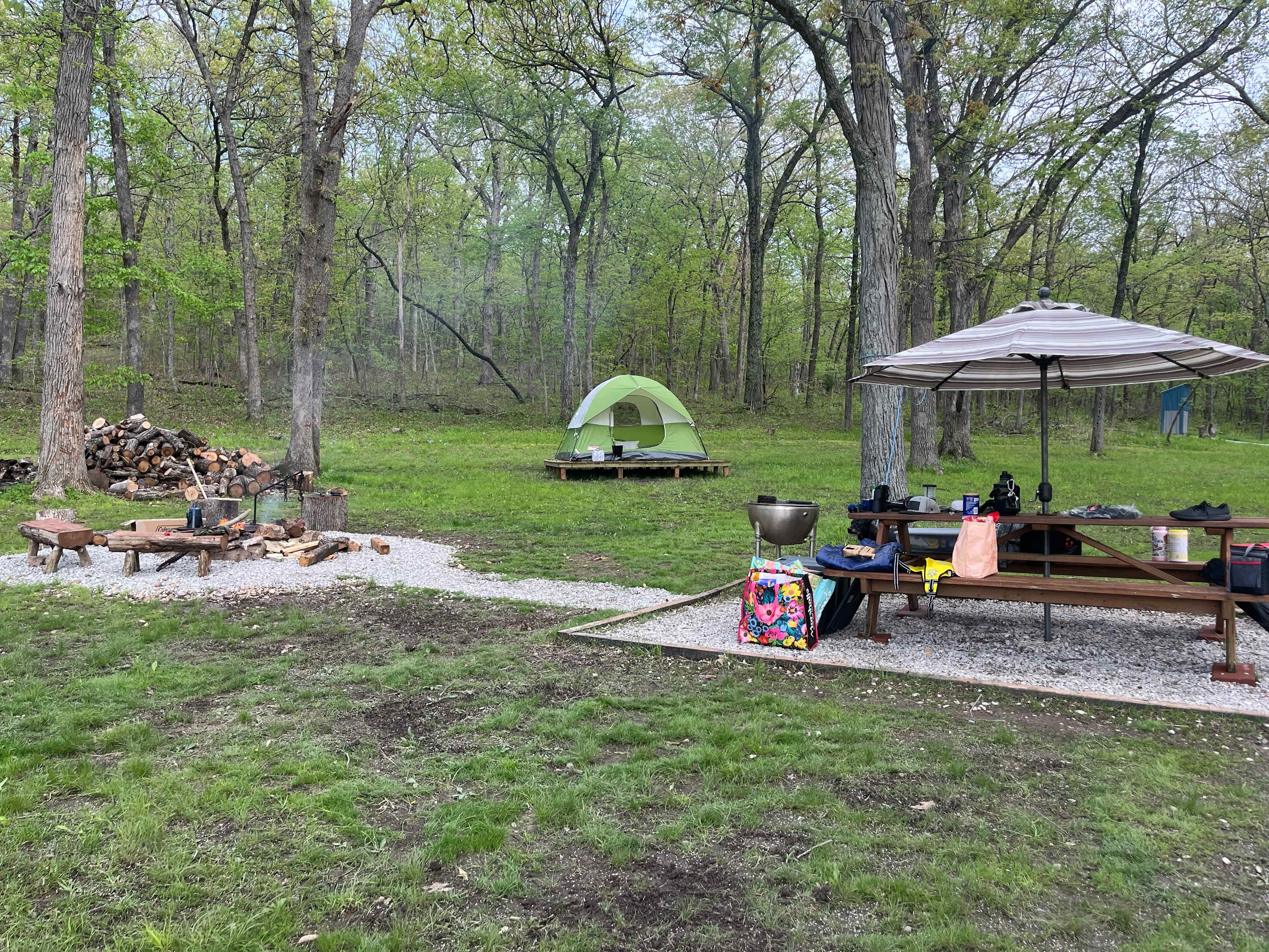 Also thankful for the umbrella over the picnic table. 