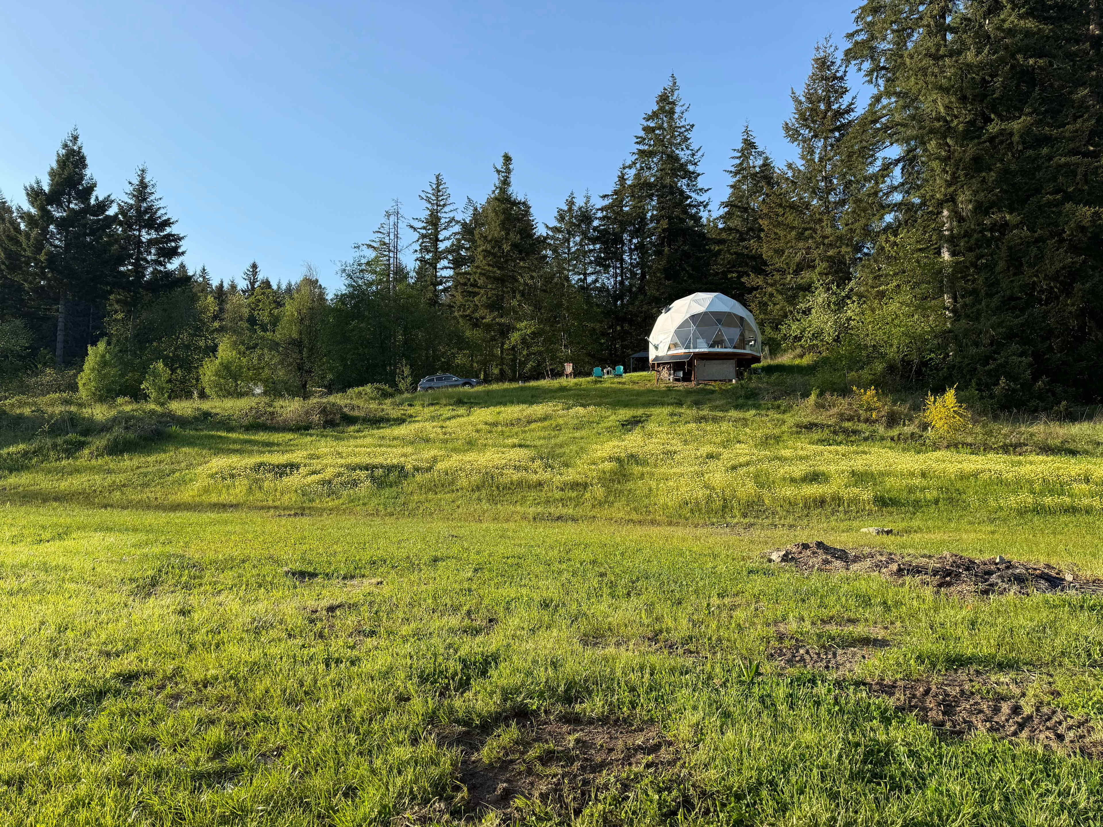 View of the dome from the bottom of the hill