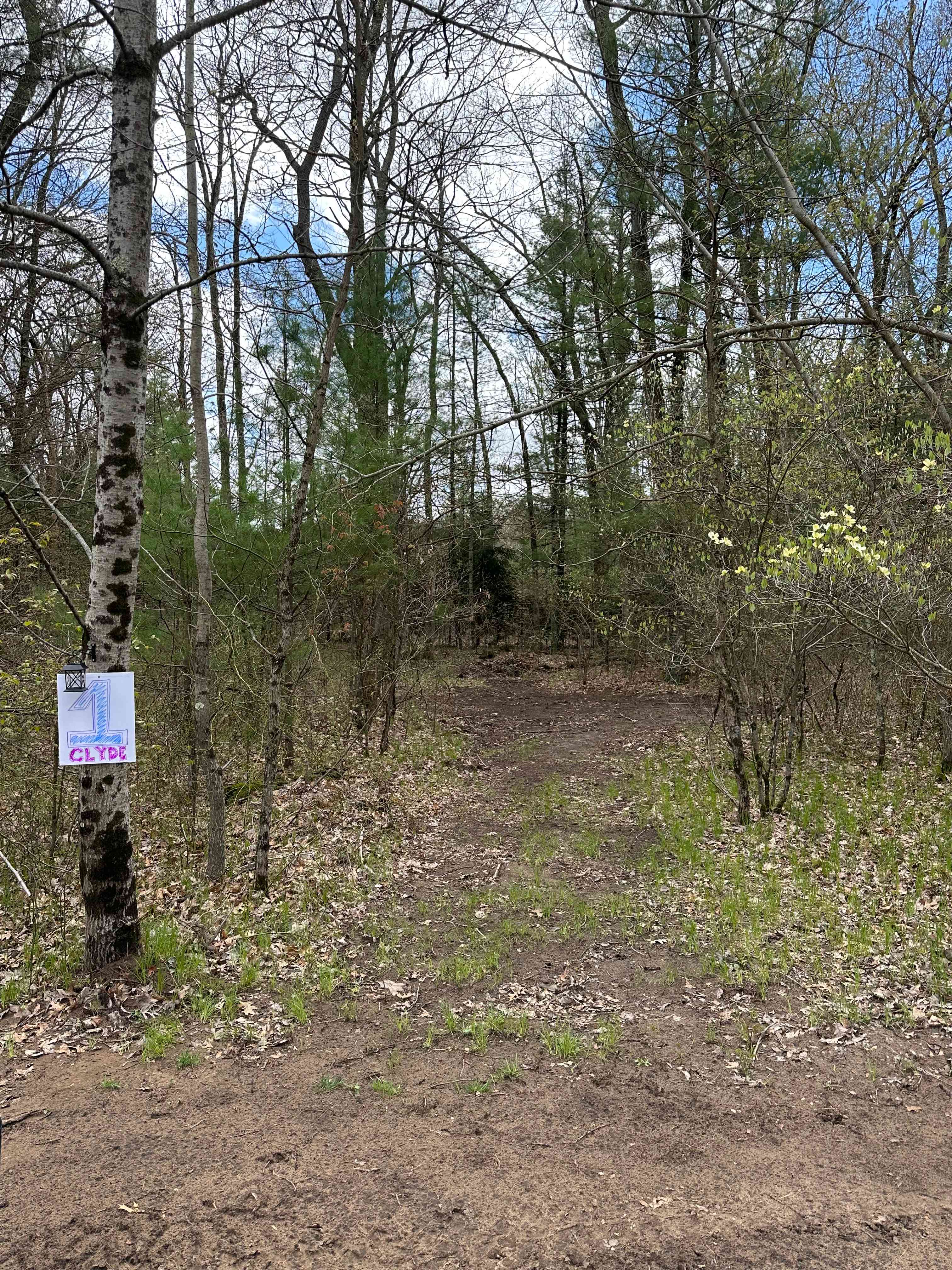 Entrance to site #1 Clyde. Entrance is 7.5’ across, site dimensions are 21’x30’. 