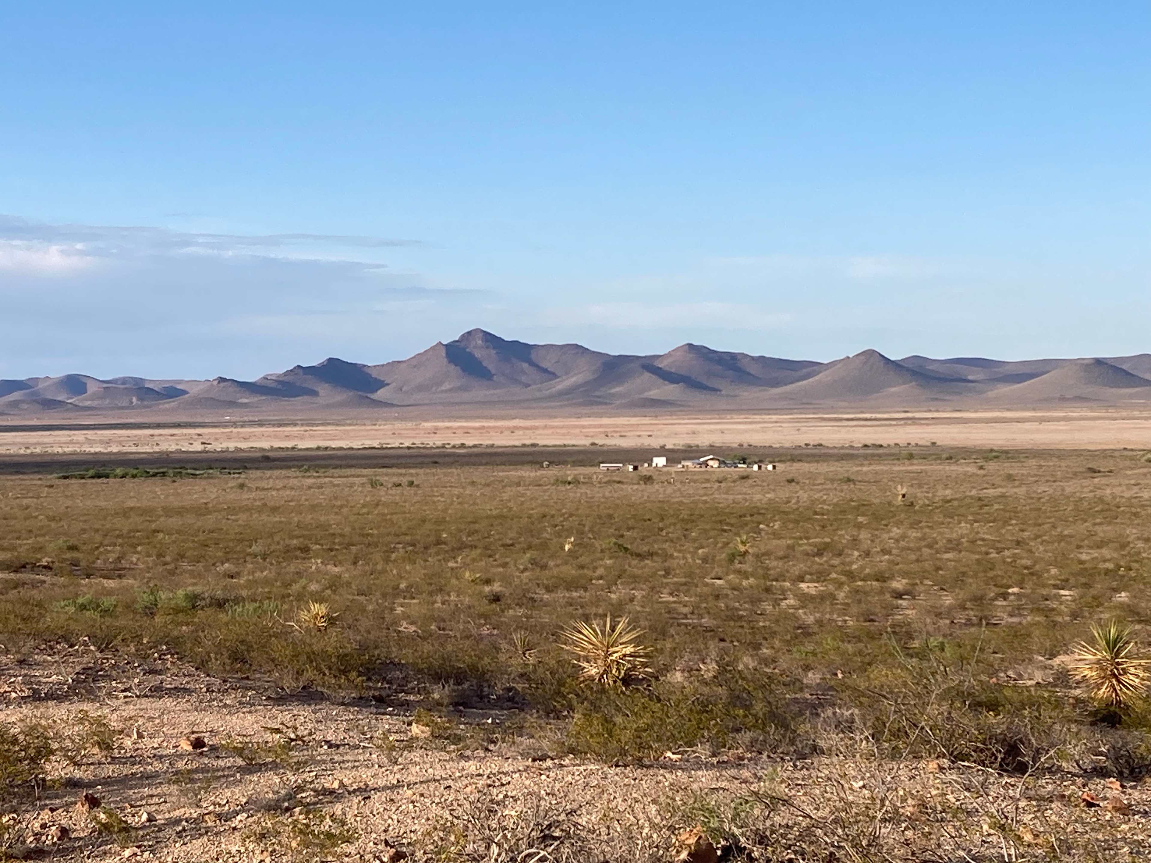 This is the view of the property from the hills behind.