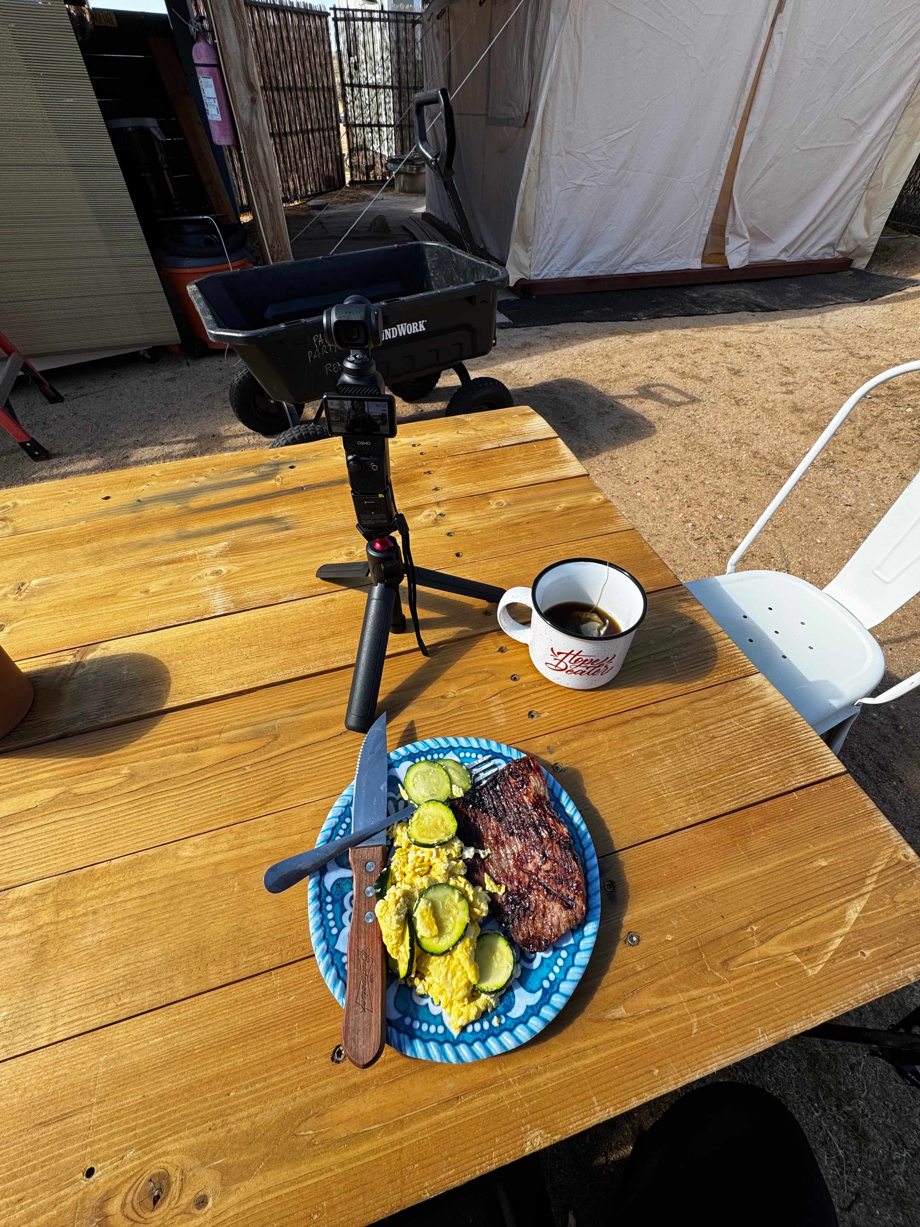 Breakfast ( plate & utensils from campsite) 