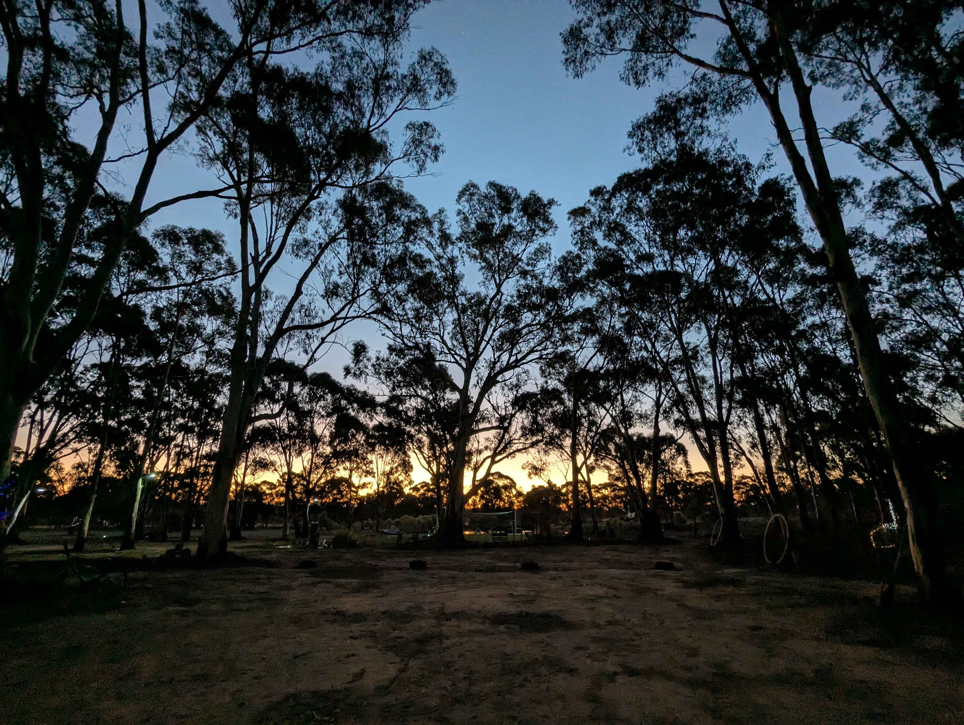 View at dusk.