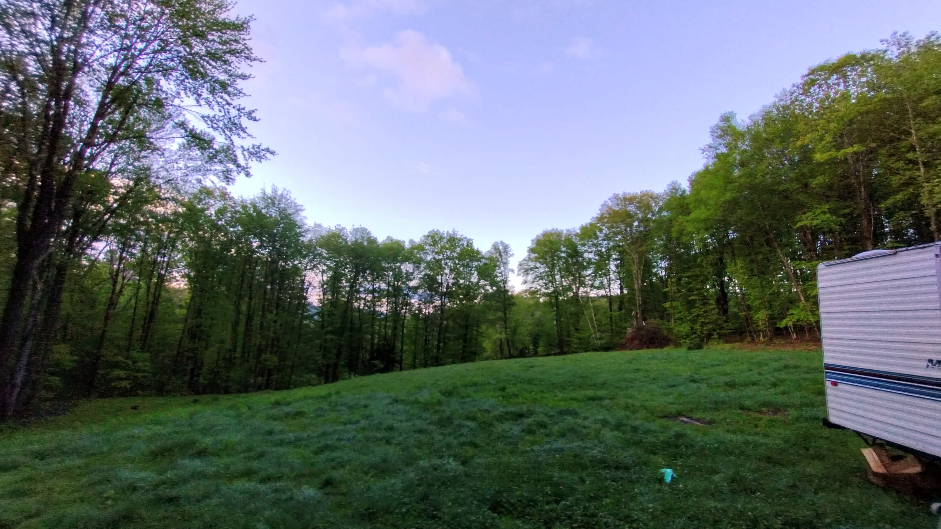 Beautiful green meadow with beautiful sky views!