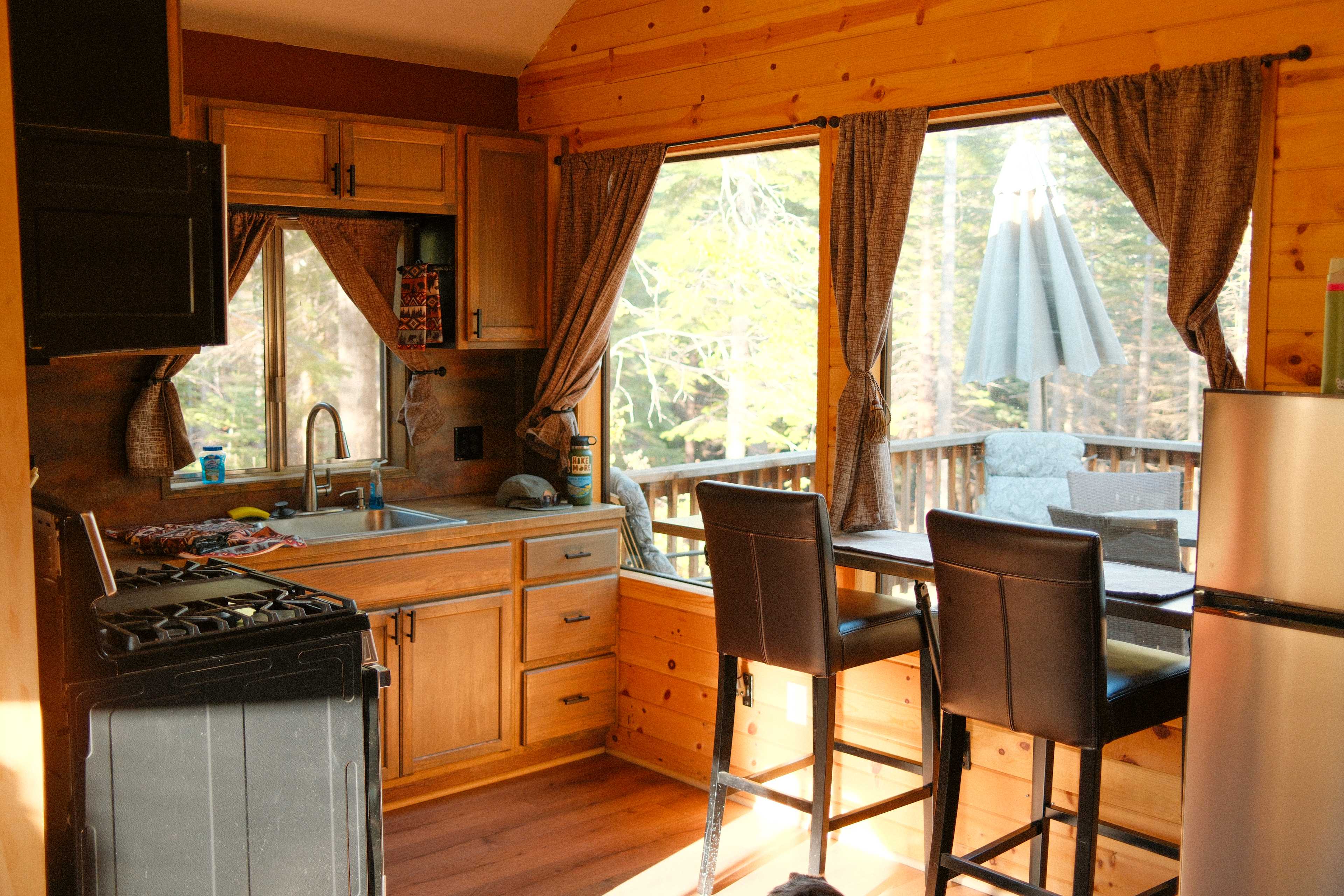 Lots of natural light in the cabin