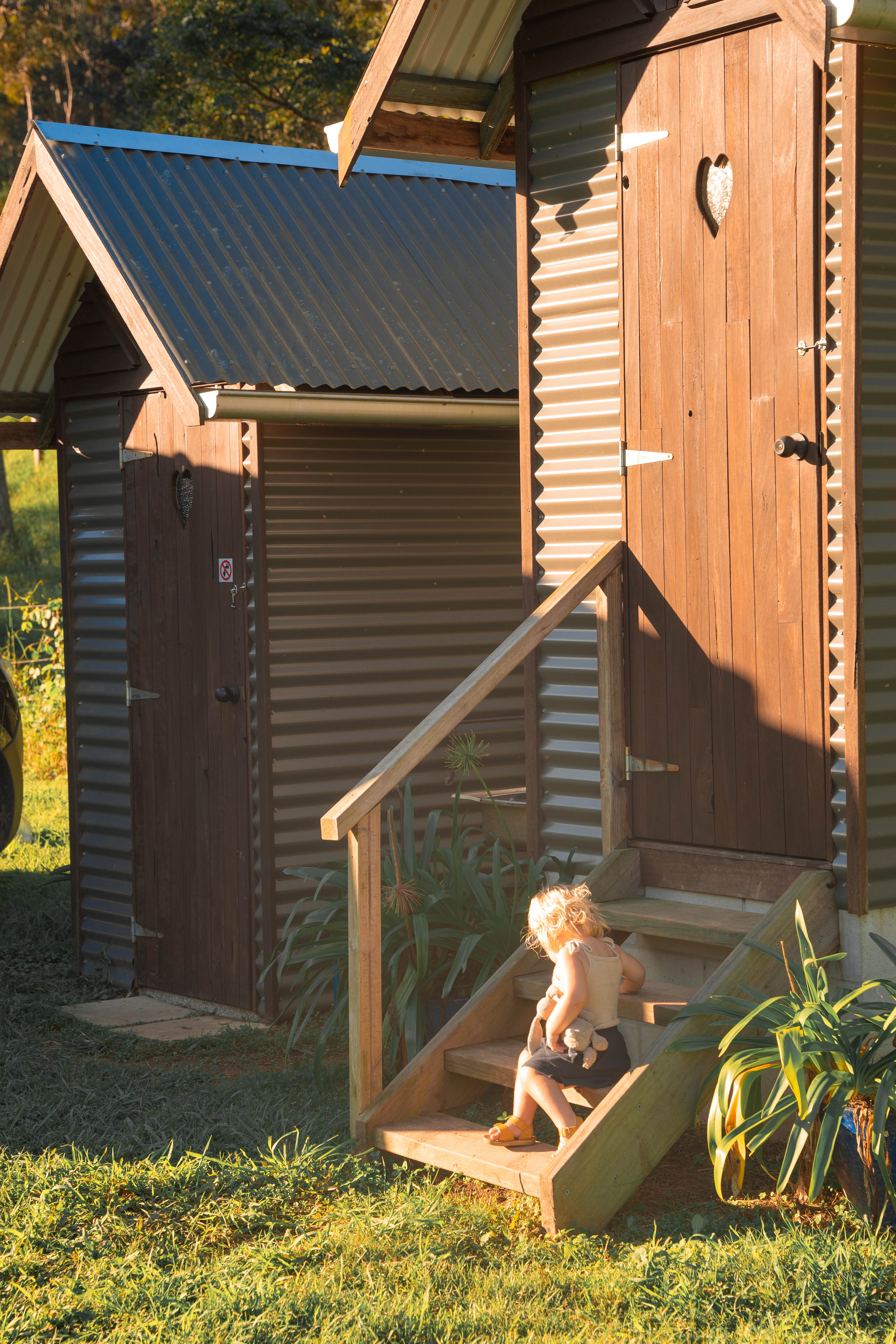 Composting toilet and hot showers