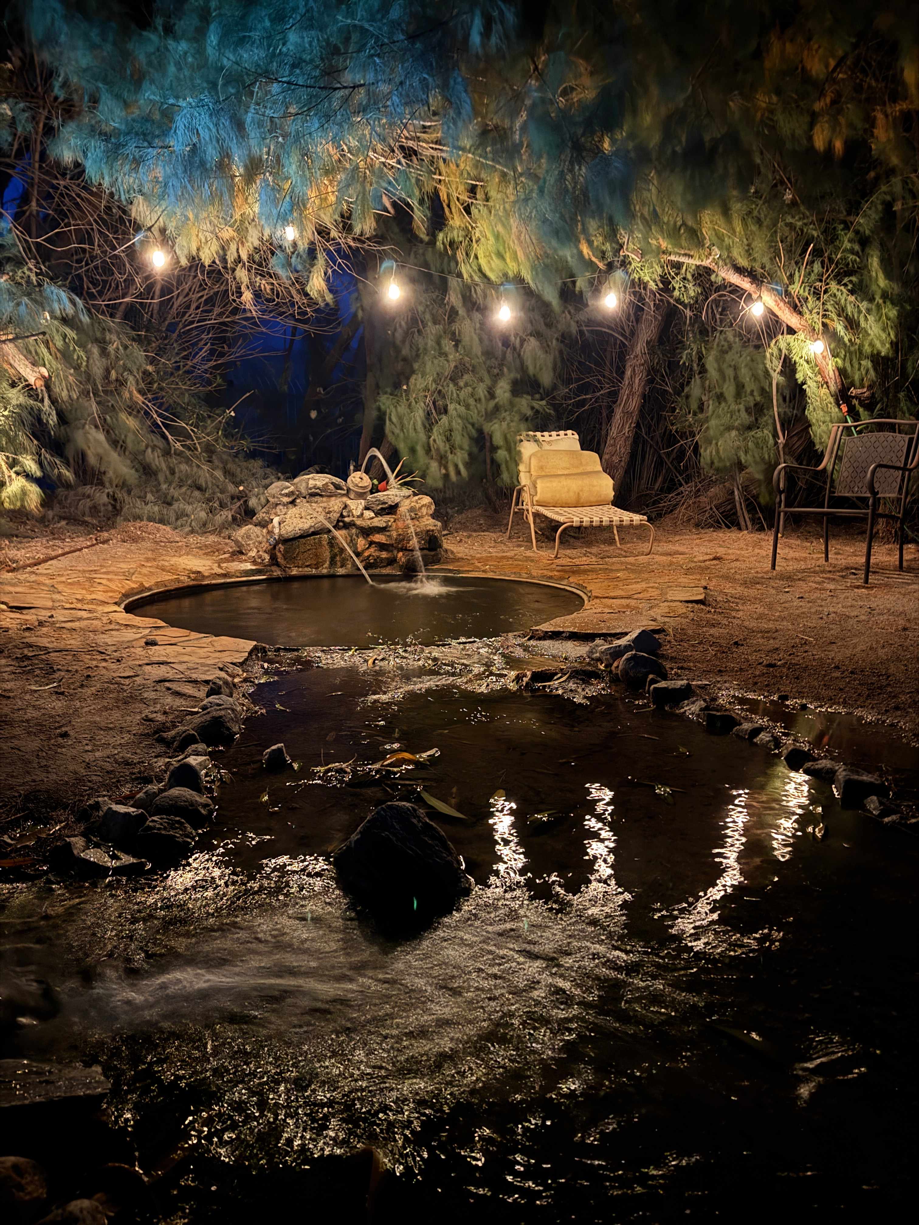 Mineral hot spring at the perfect temperature (doesn’t get too hot so you’re able to soak for a long time)