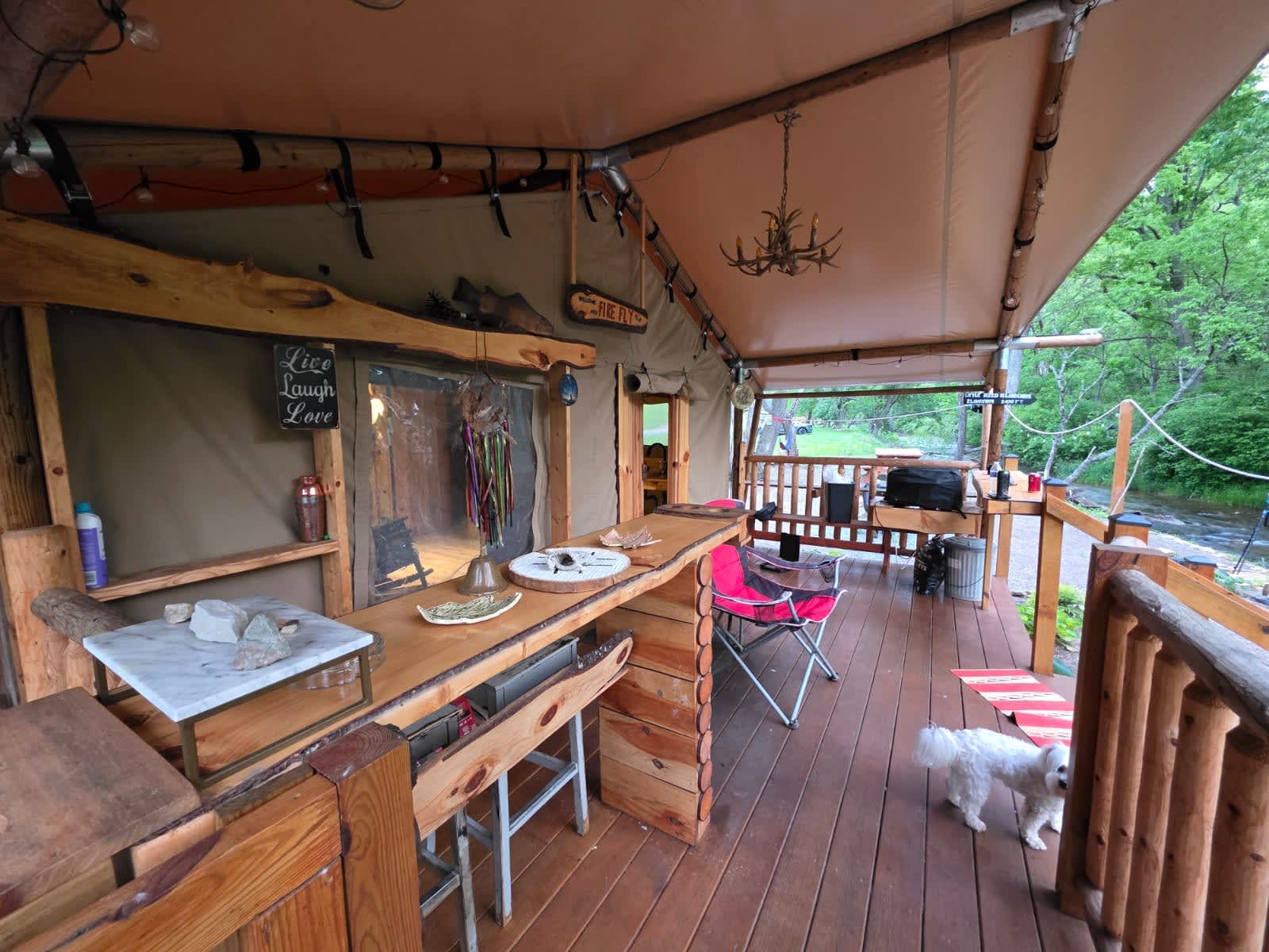 Firefly  tent on the creek bank