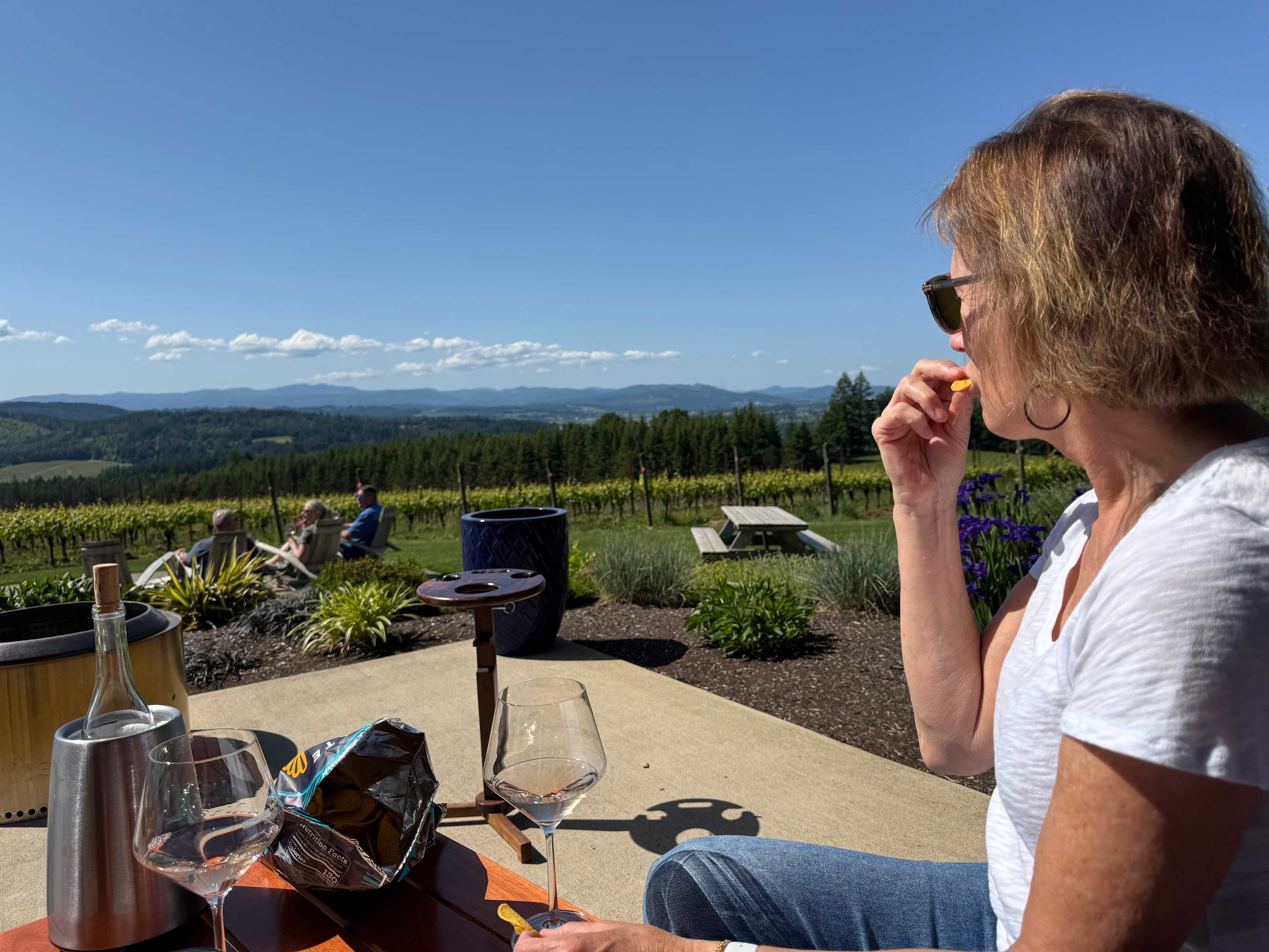 Wine tasting across the street