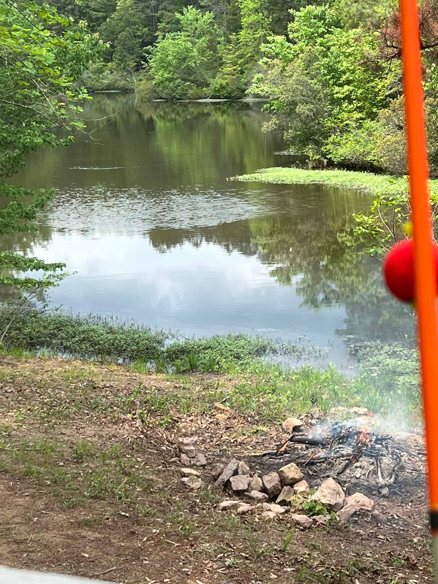 Deck Camping on old fishing pond