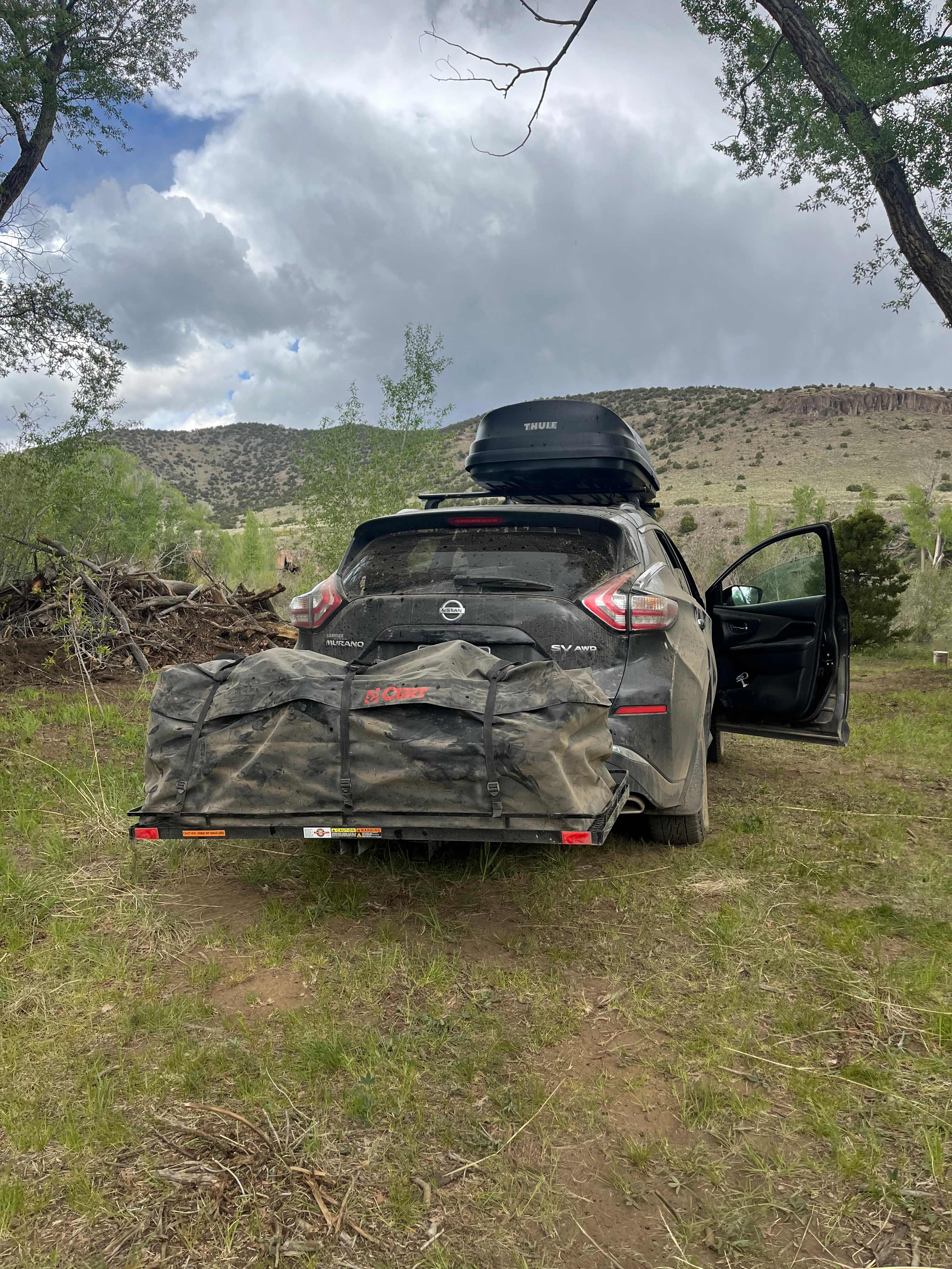 Level area for parking and gear