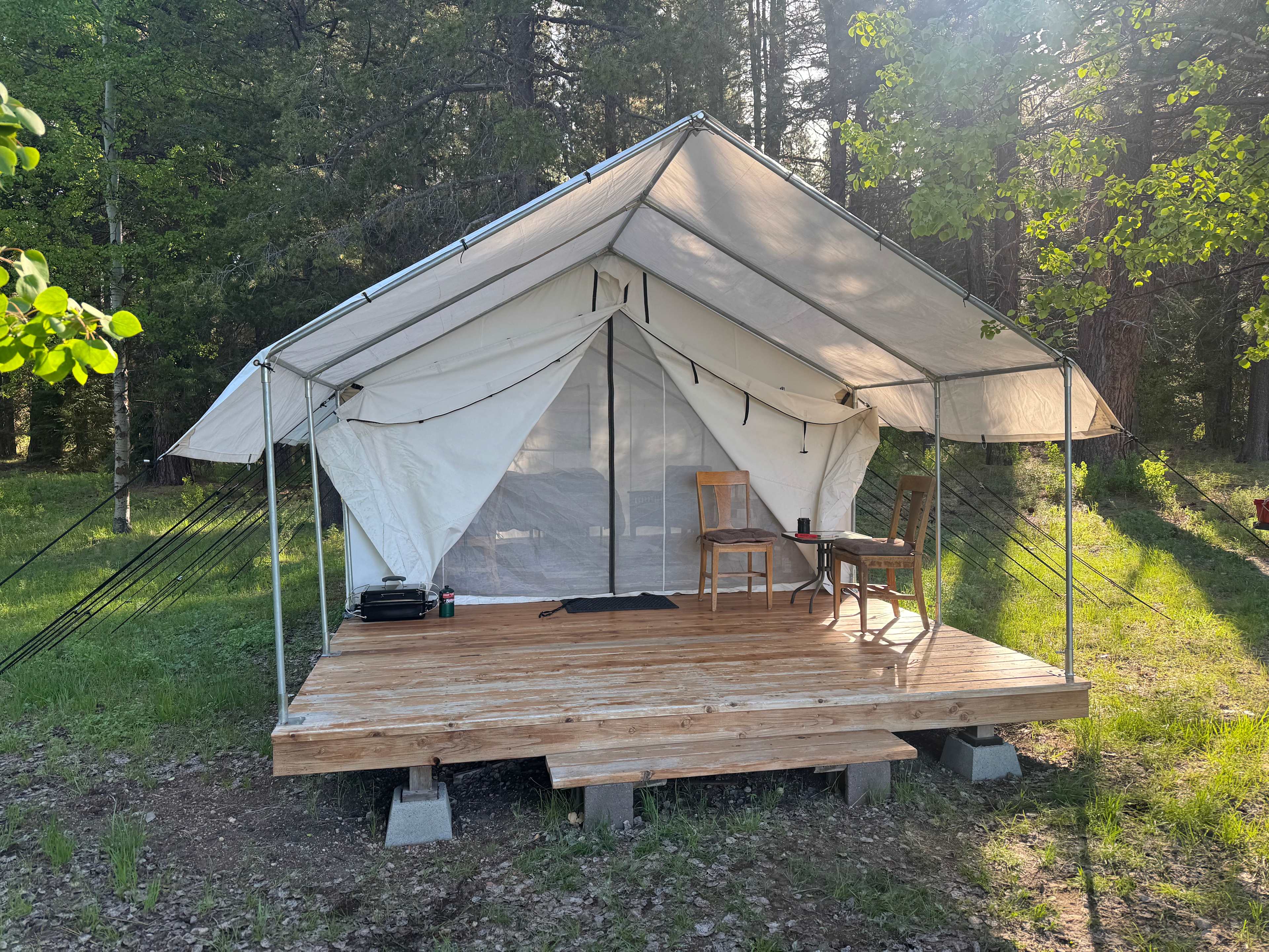 Tent exterior, wonderful deck!