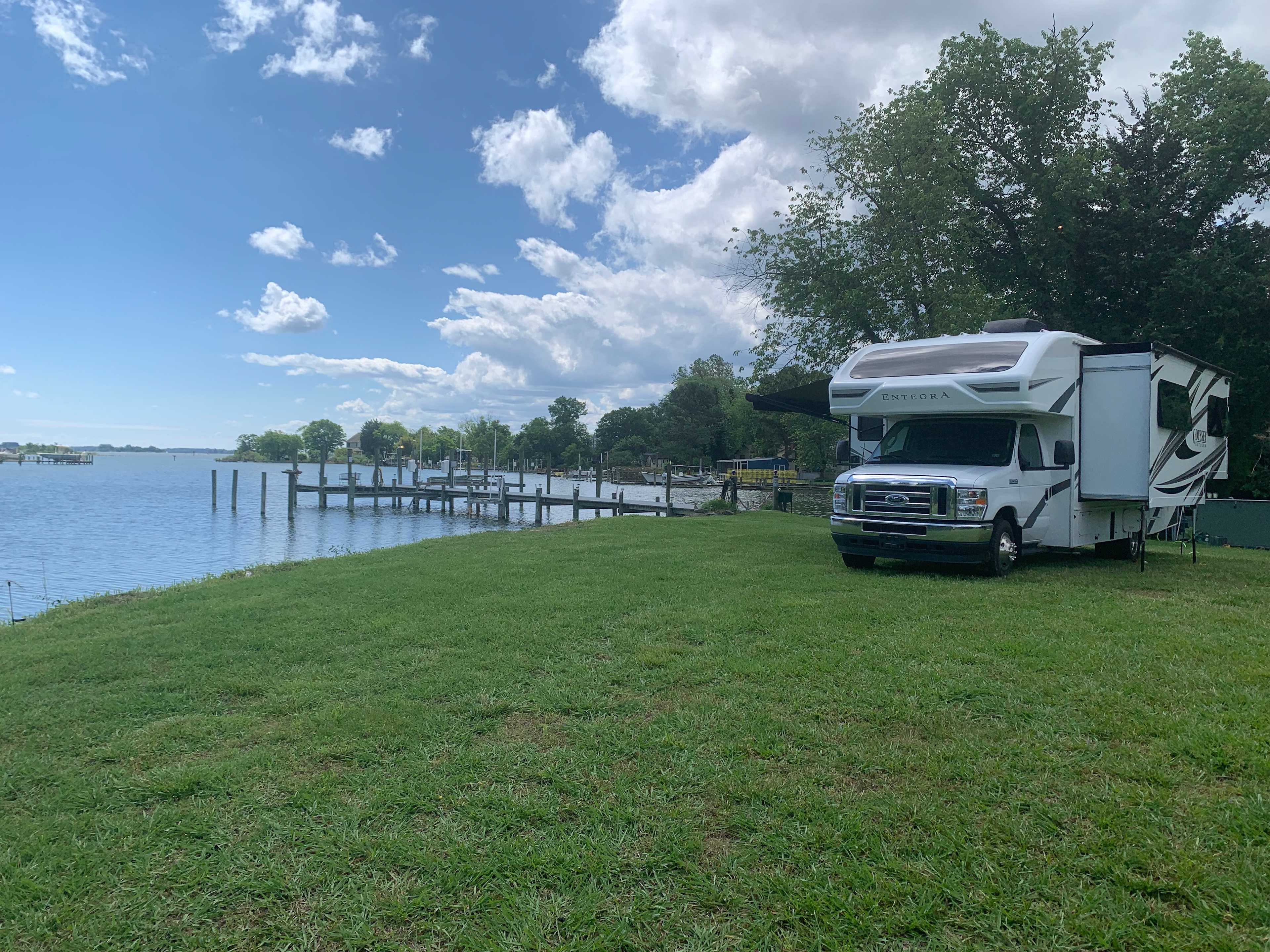 Harvey the rv at the water