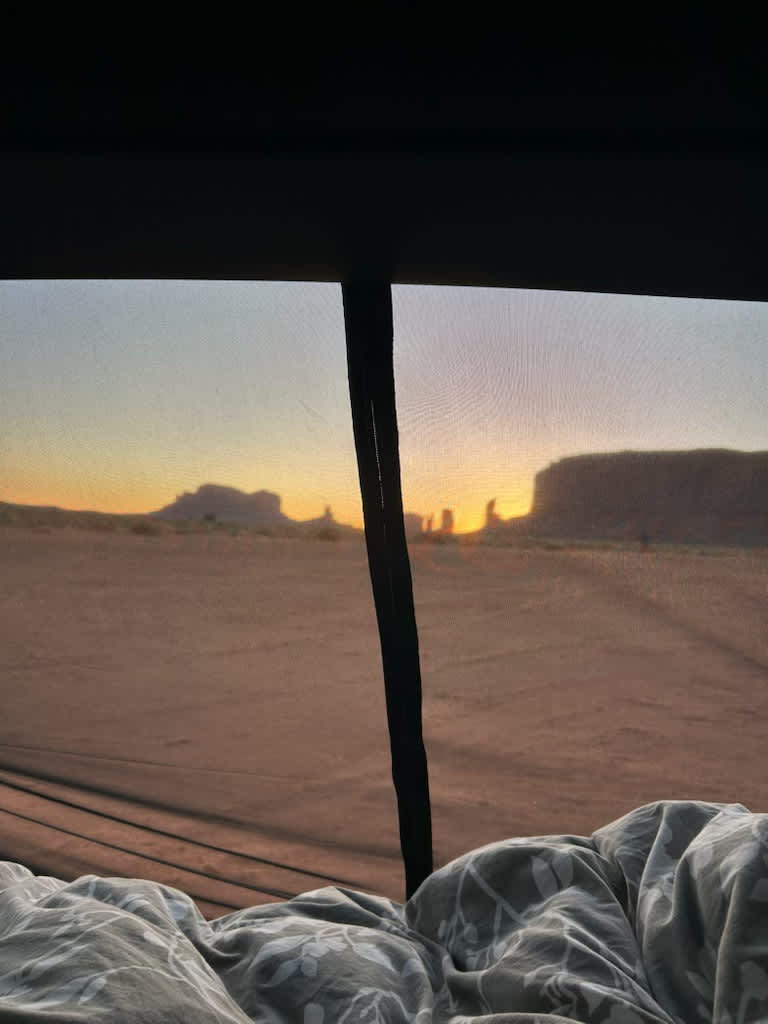 View out our tent door