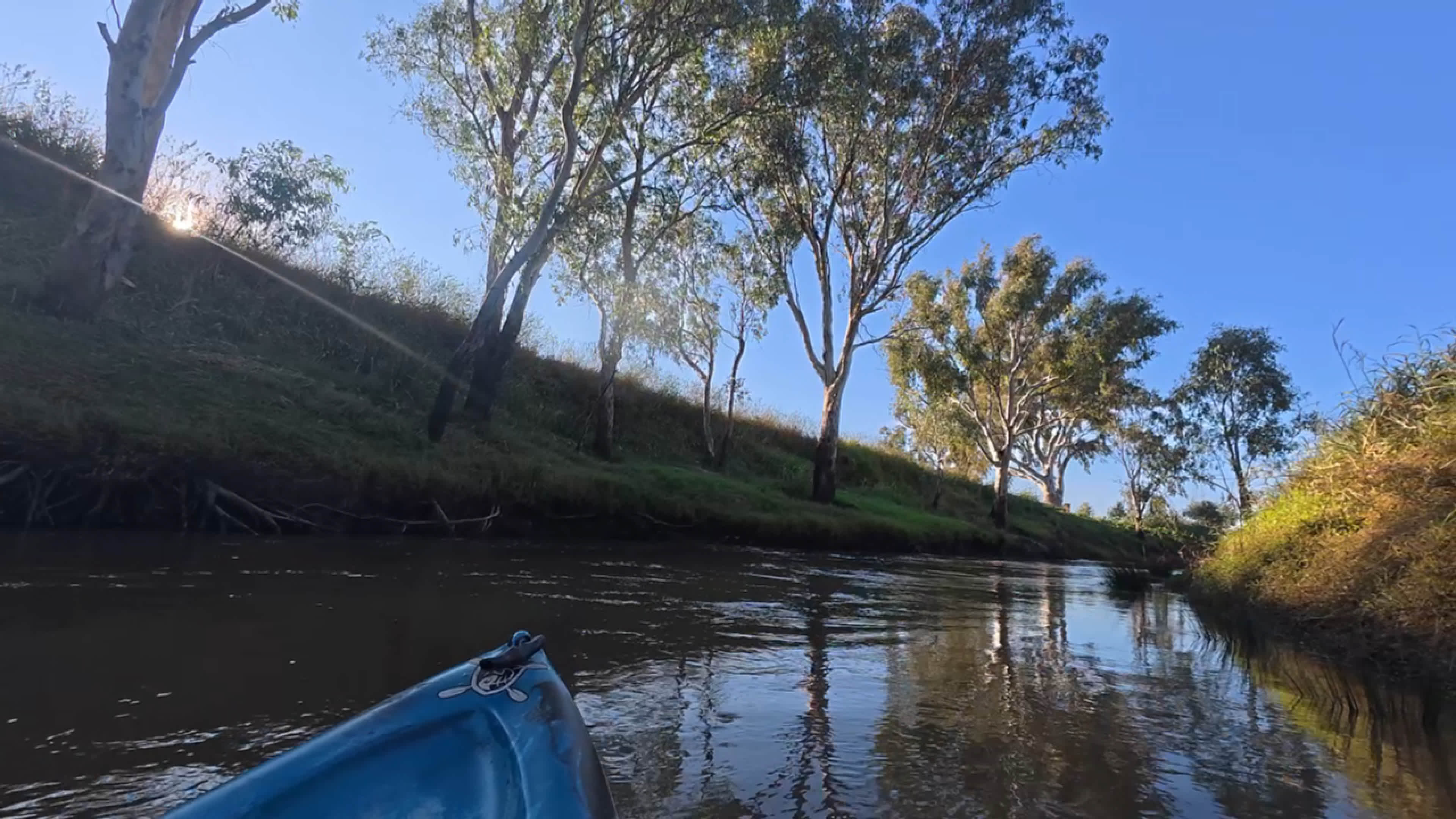 Paddling the river