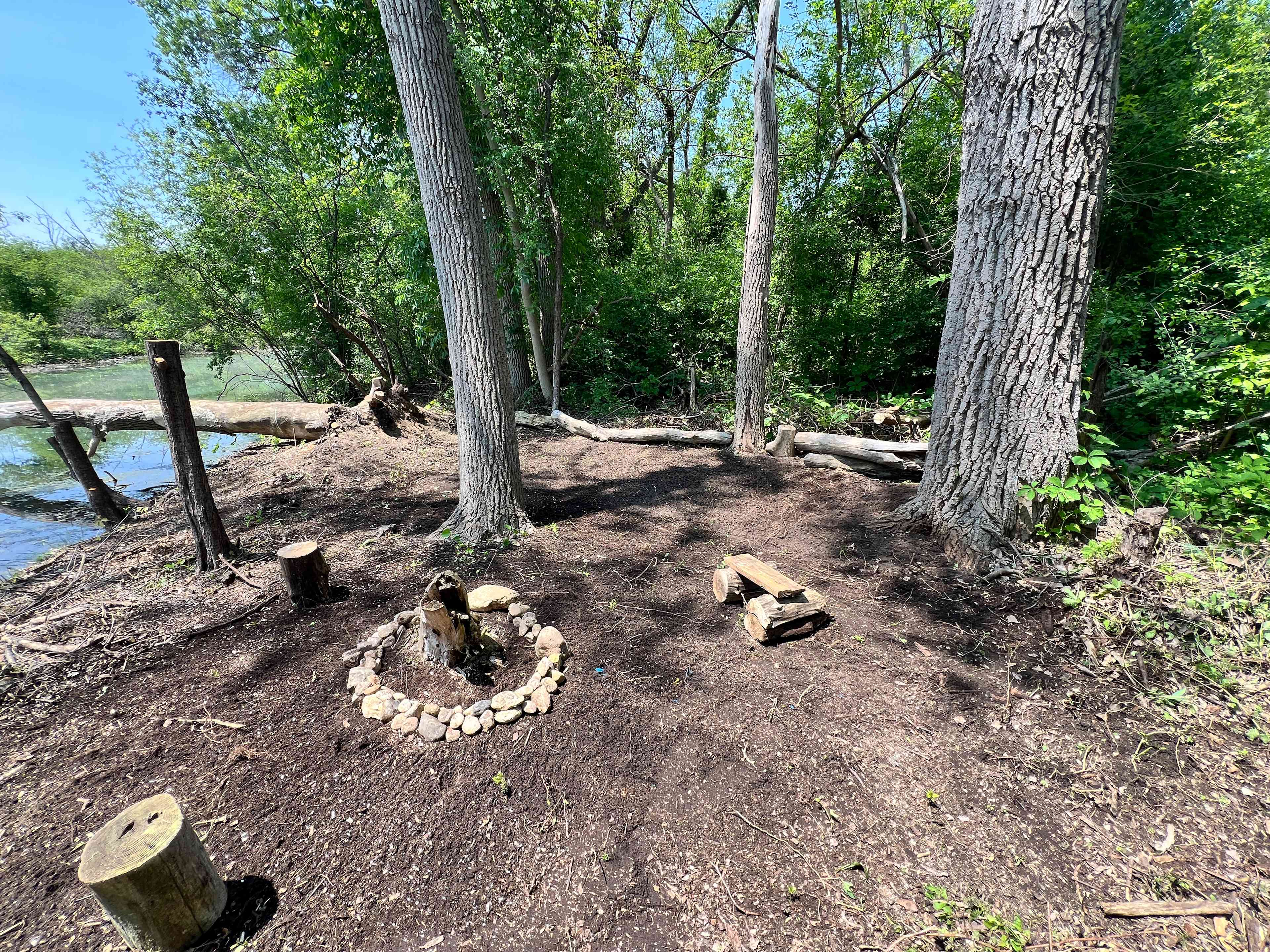 The site can accommodate up to a 12x12ft tent & ground has been throughly raked to remove rocks and roots to make sleeping as comfortable as possible!