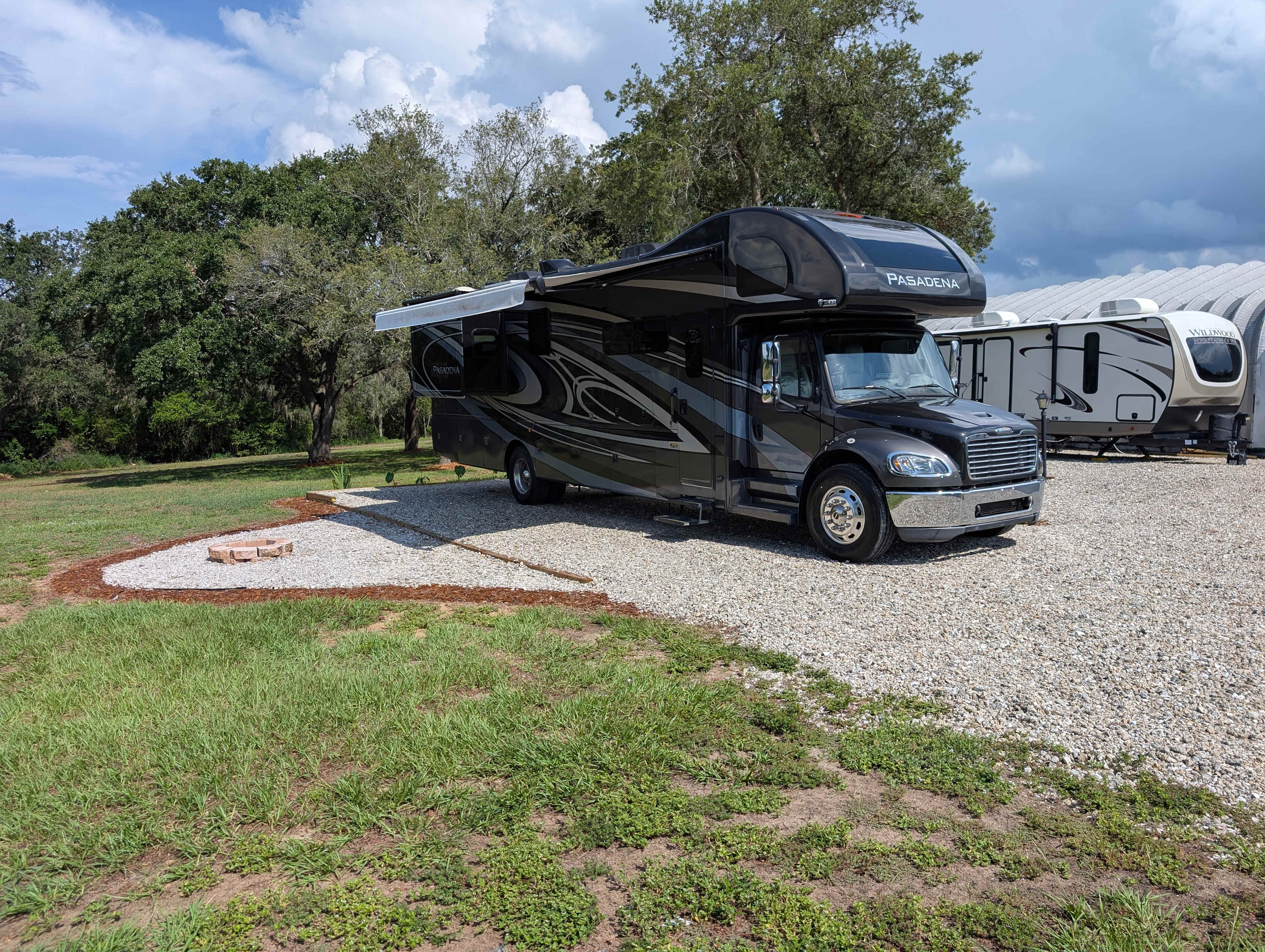 Parked at the site 