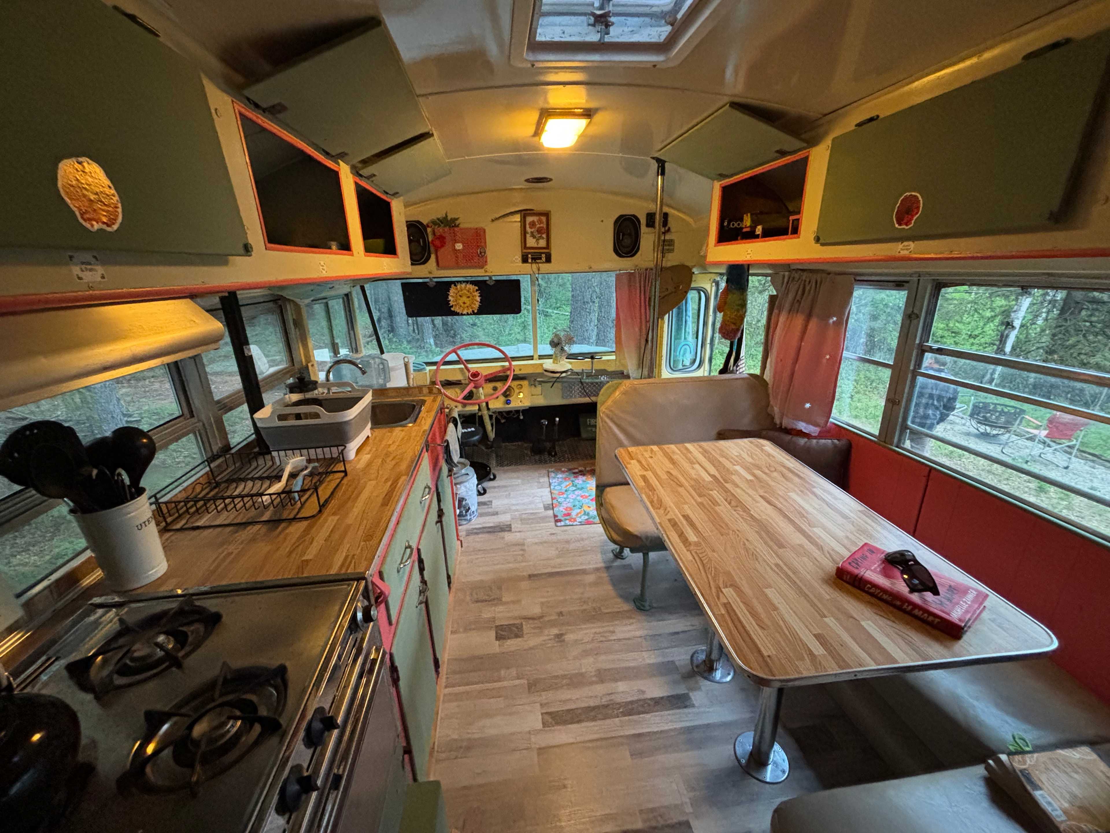 Kitchen/dining area converts to a double as needed. 