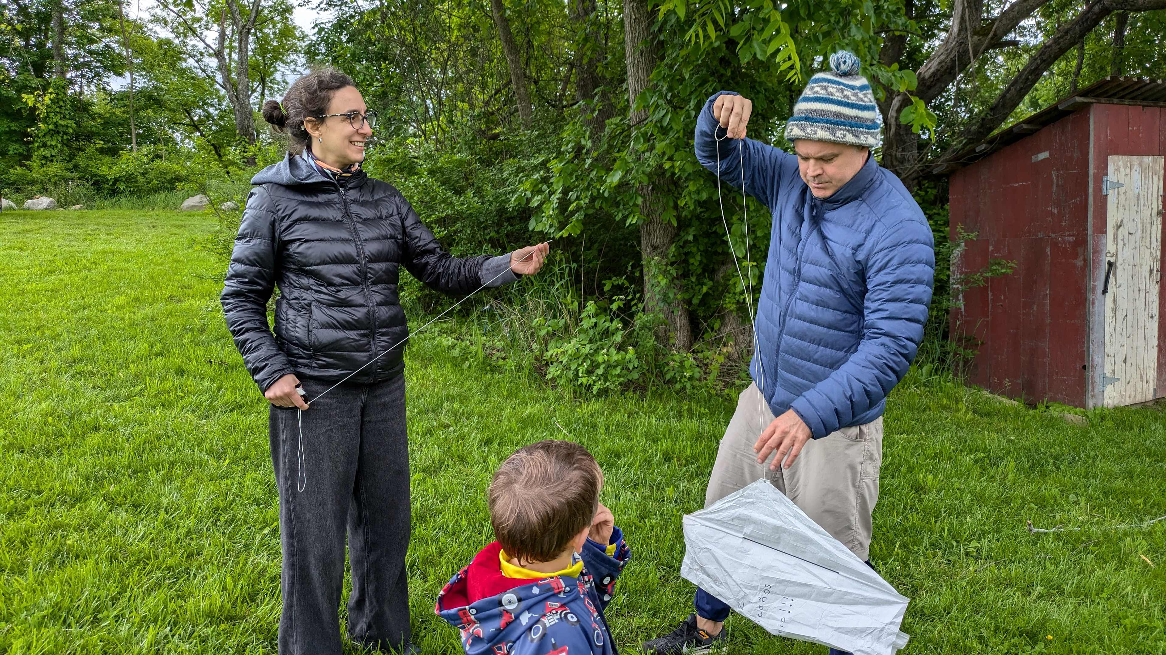 Kite flying, and the outhouse near site 1. 