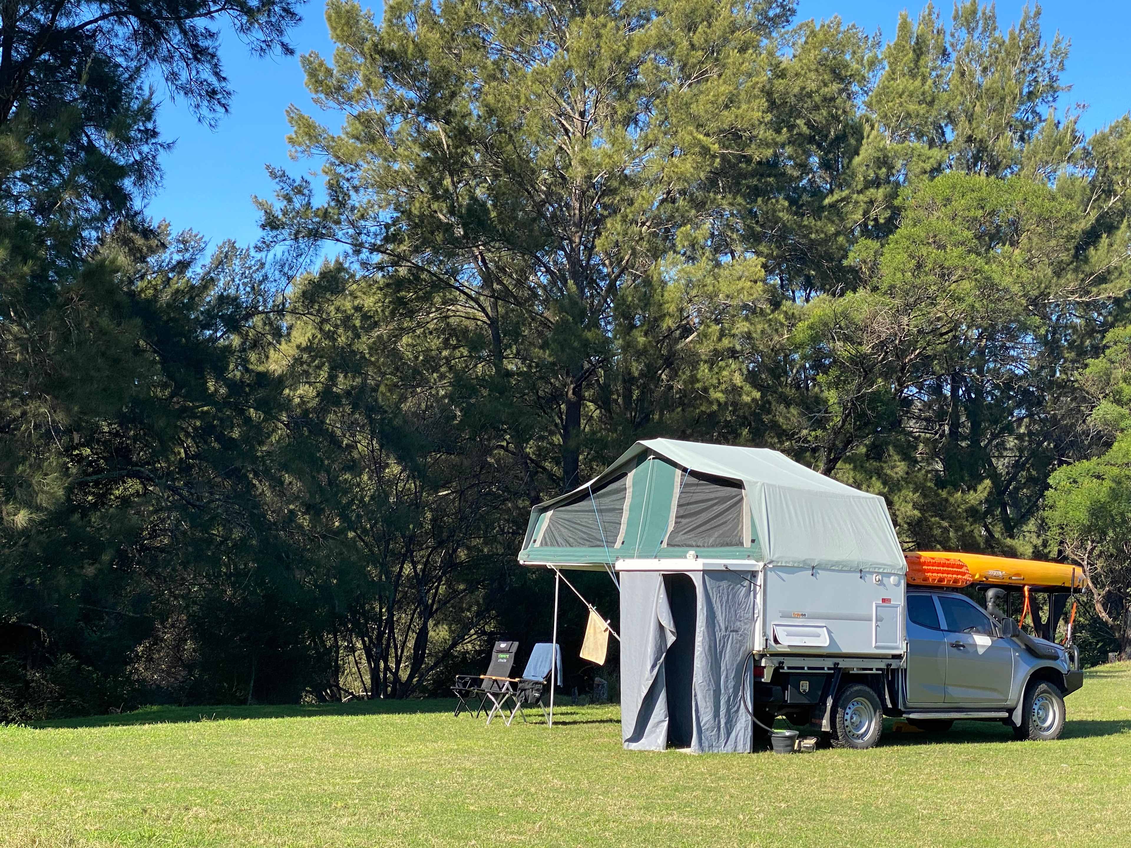 Plenty of space right on the shores of the river