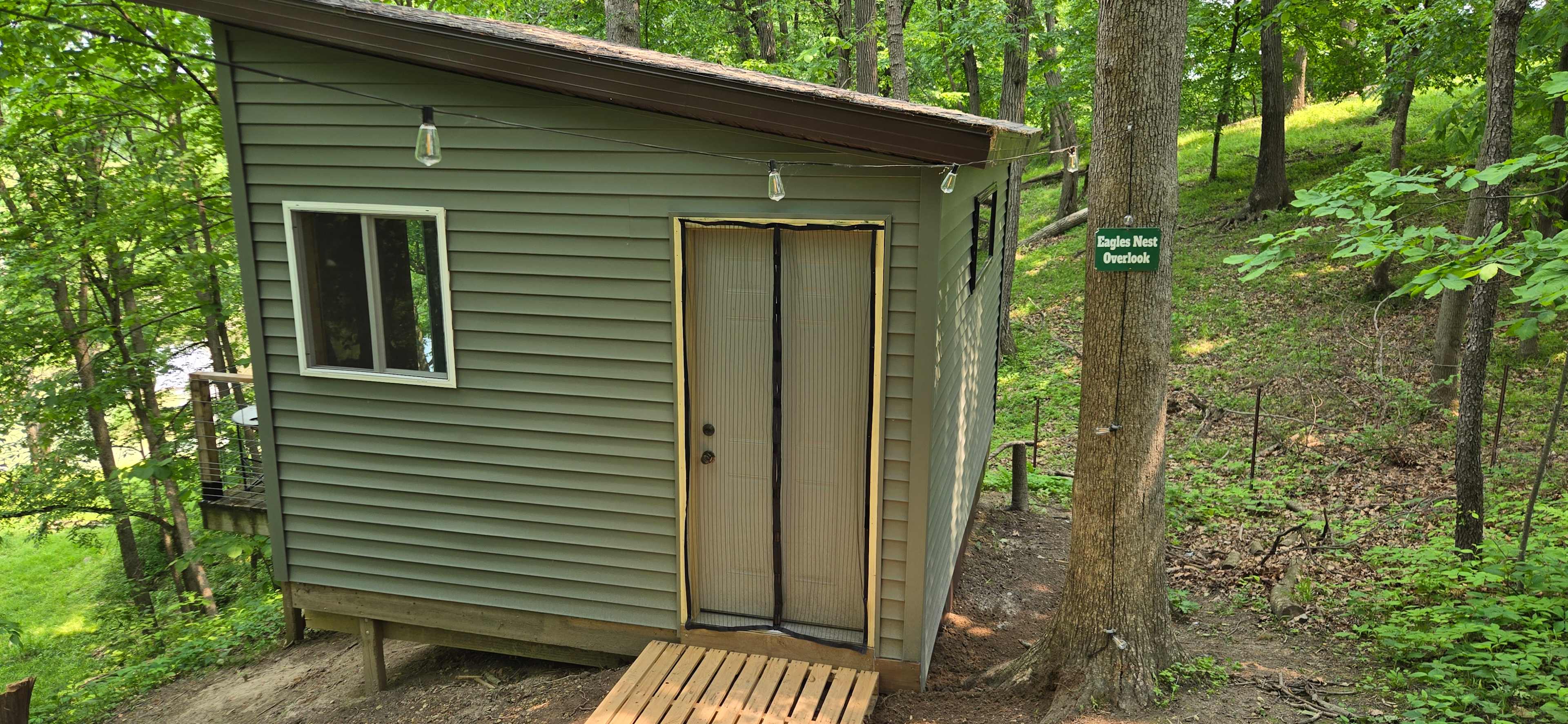 Eagles Nest overlook allows you to see all the birds soaring high and watch the wildlife walking the woods below. Quiet and peaceful spot to relax!