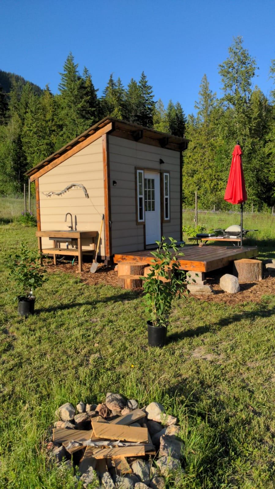 Kootenay born camping by Arrow lake